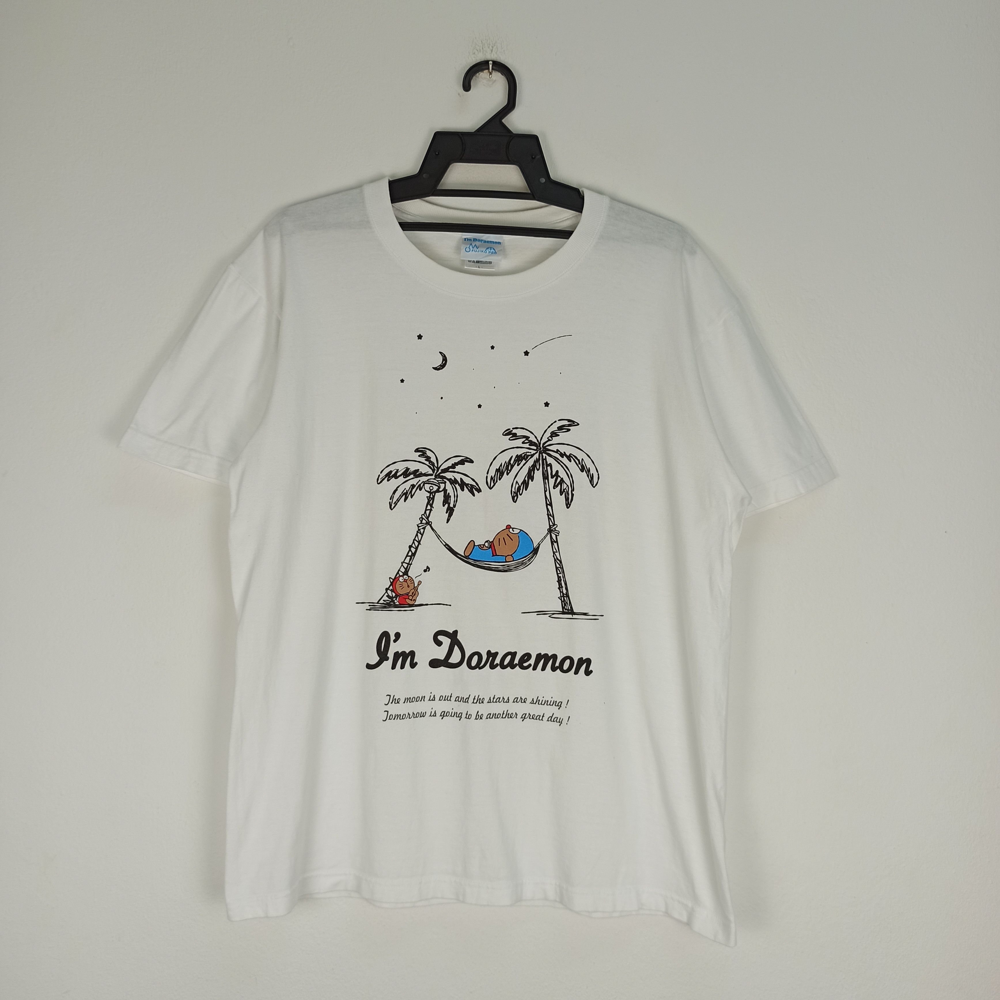 image of Anima anime Japan I'm Doraemon Tshirt in White, Men's (Size Large)