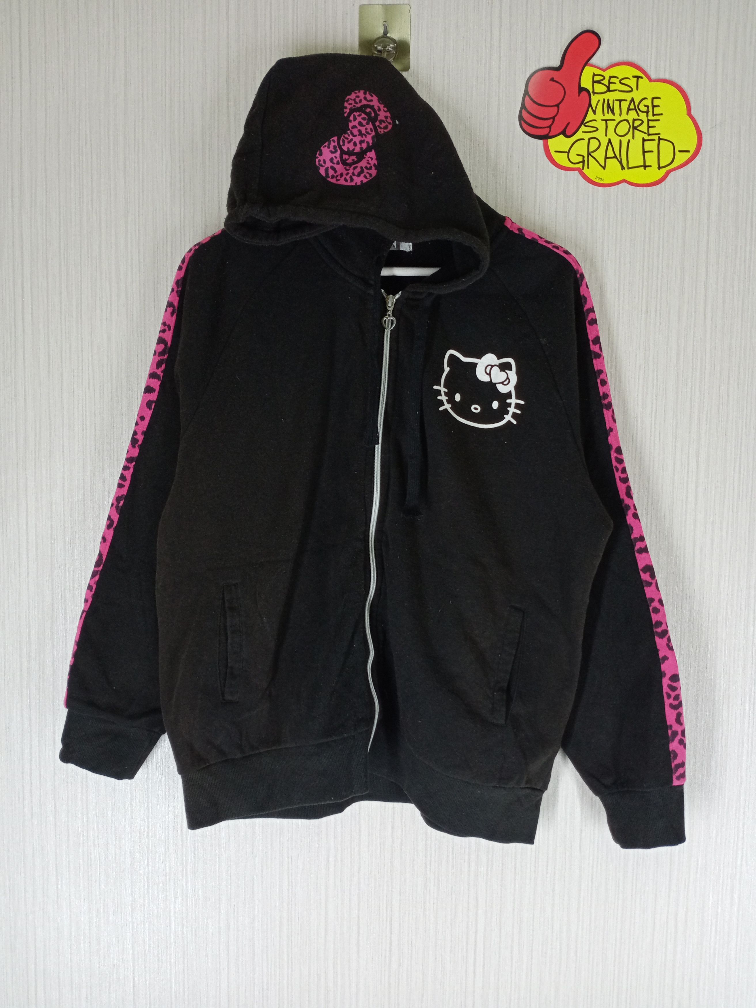 Cartoon Network Vintage HELLO KITTY Hoodie Sweatshirt Big Logo Zipper Size US L / EU 52-54 / 3 - 2 Thumbnail