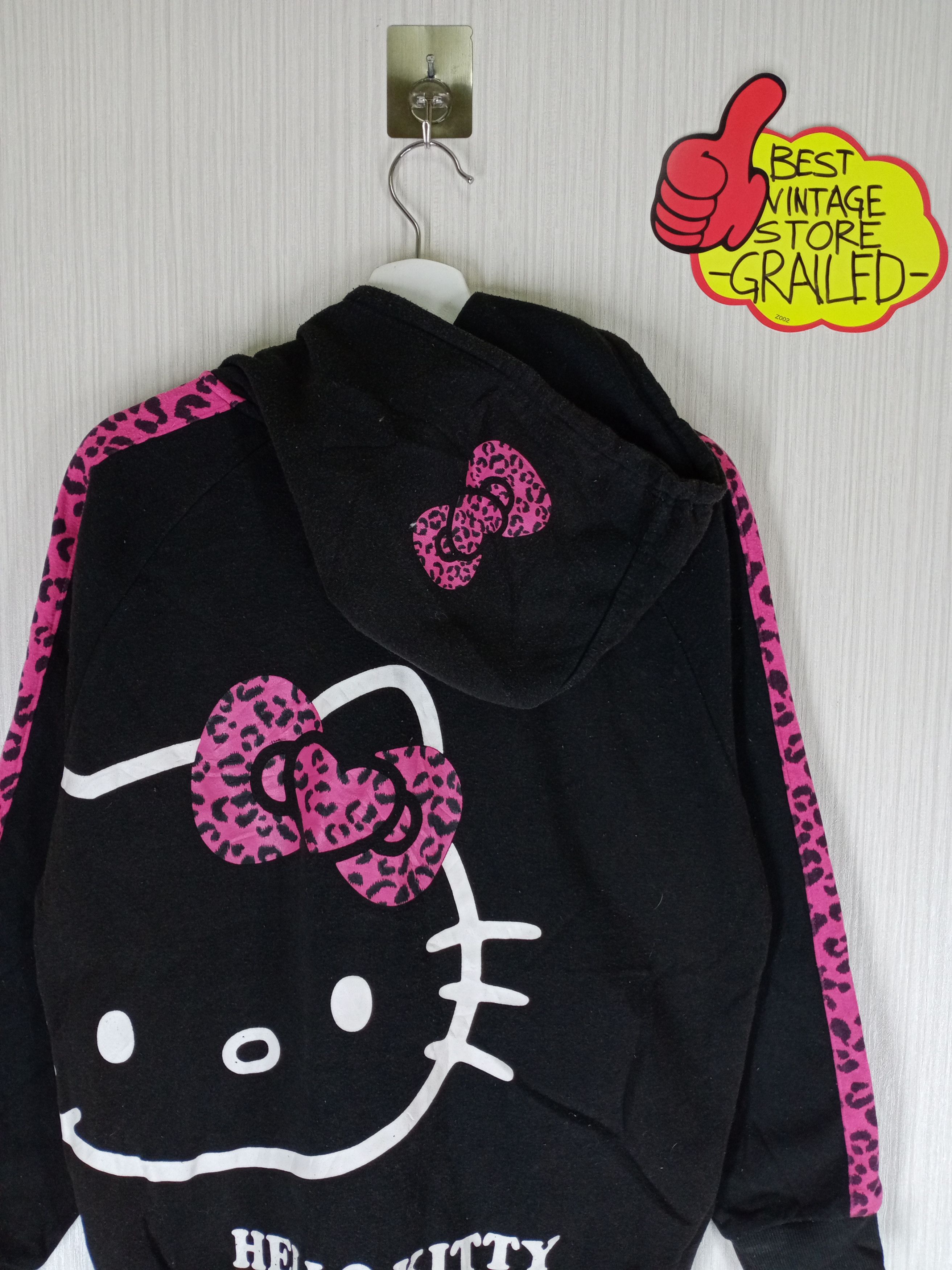Cartoon Network Vintage HELLO KITTY Hoodie Sweatshirt Big Logo Zipper Size US L / EU 52-54 / 3 - 3 Thumbnail