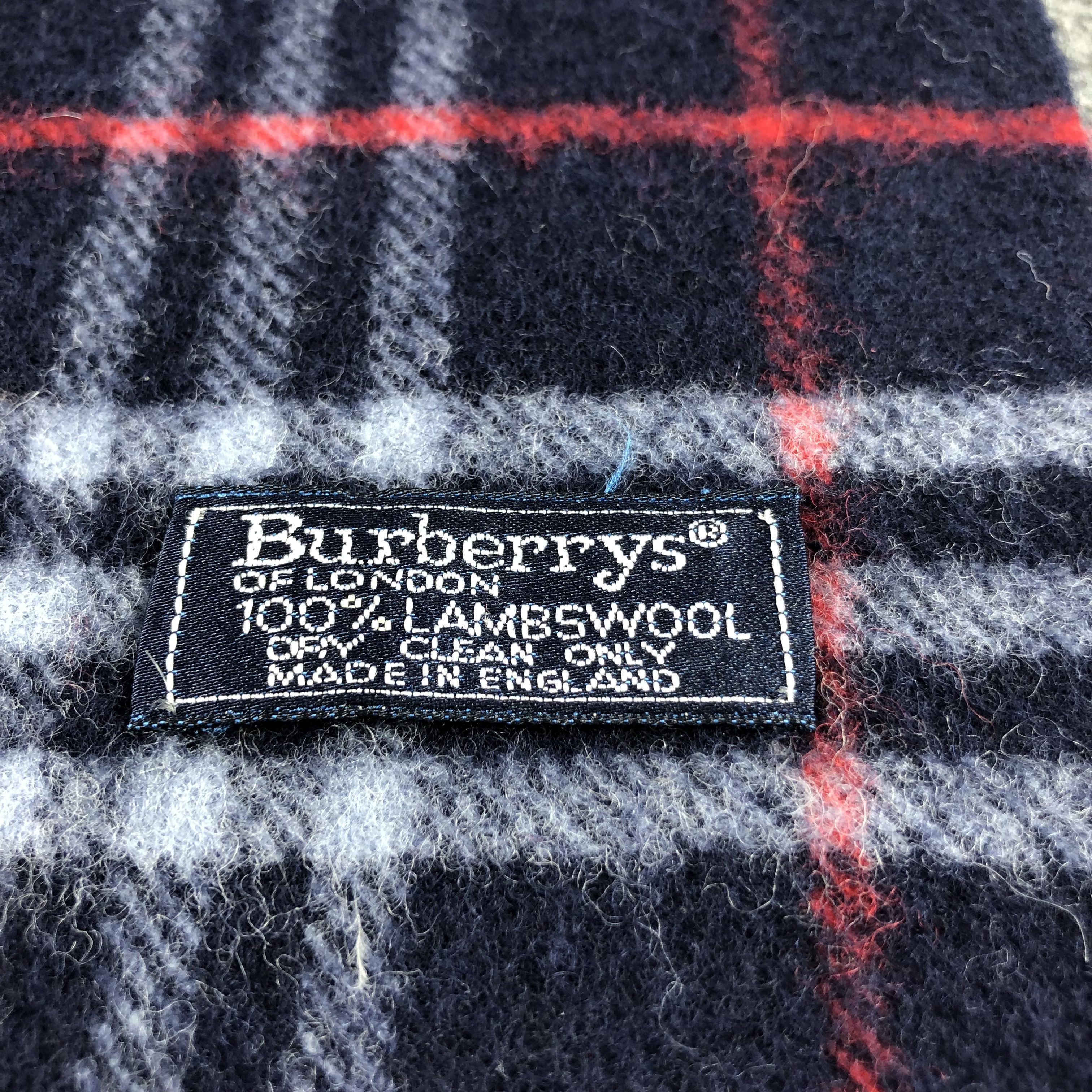Burberry Burberrys Nova Check Blue Wool Scarf Muffler V502 Size ONE SIZE - 4 Thumbnail