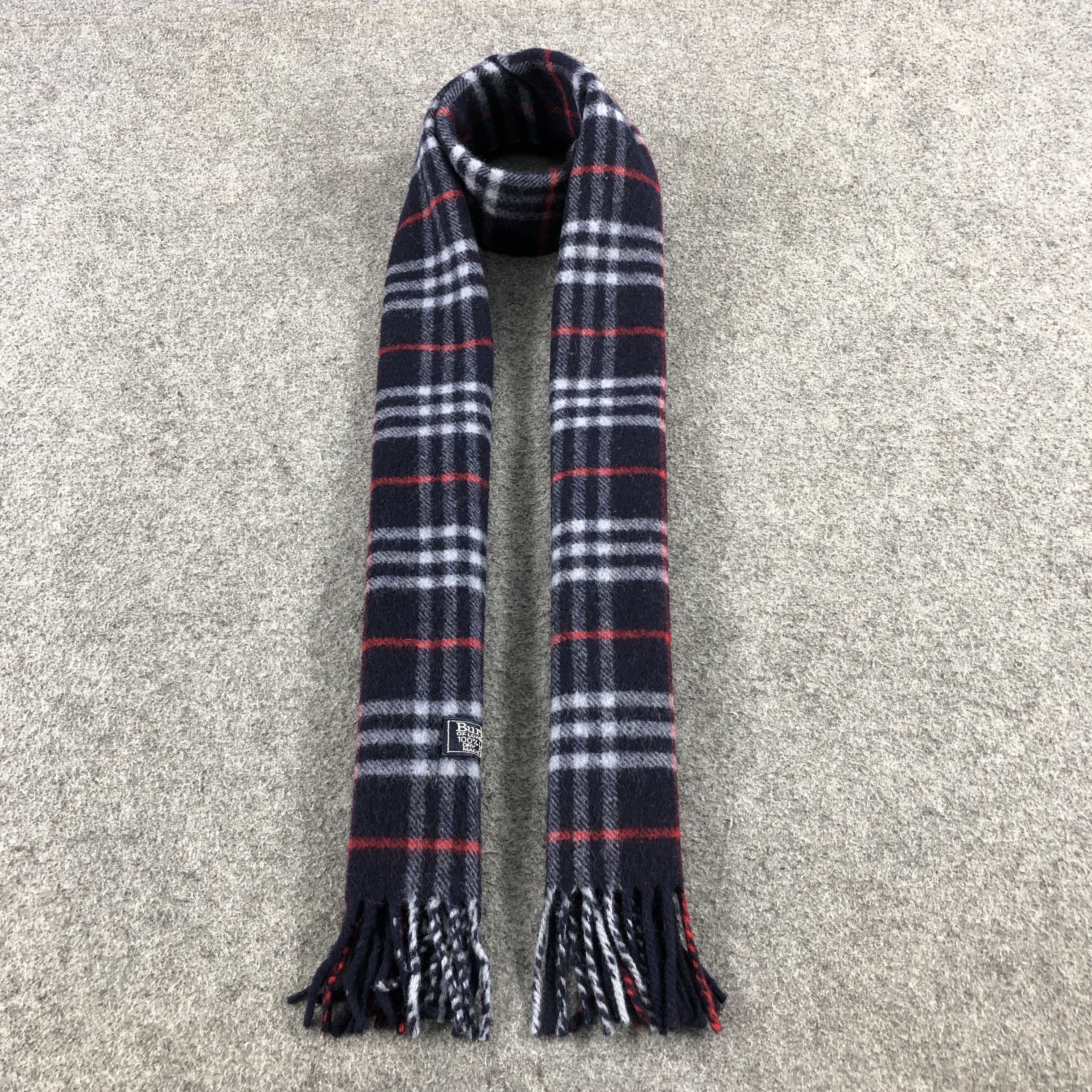 Burberry Burberrys Nova Check Blue Wool Scarf Muffler V502 Size ONE SIZE - 1 Thumbnail