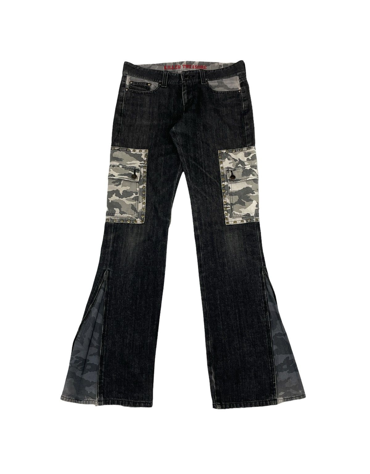 In The Attic × Japanese Brand × PPFM Killer Treasure Japan Cargo Jeans Flare Size US 31 - 1 Thumbnail
