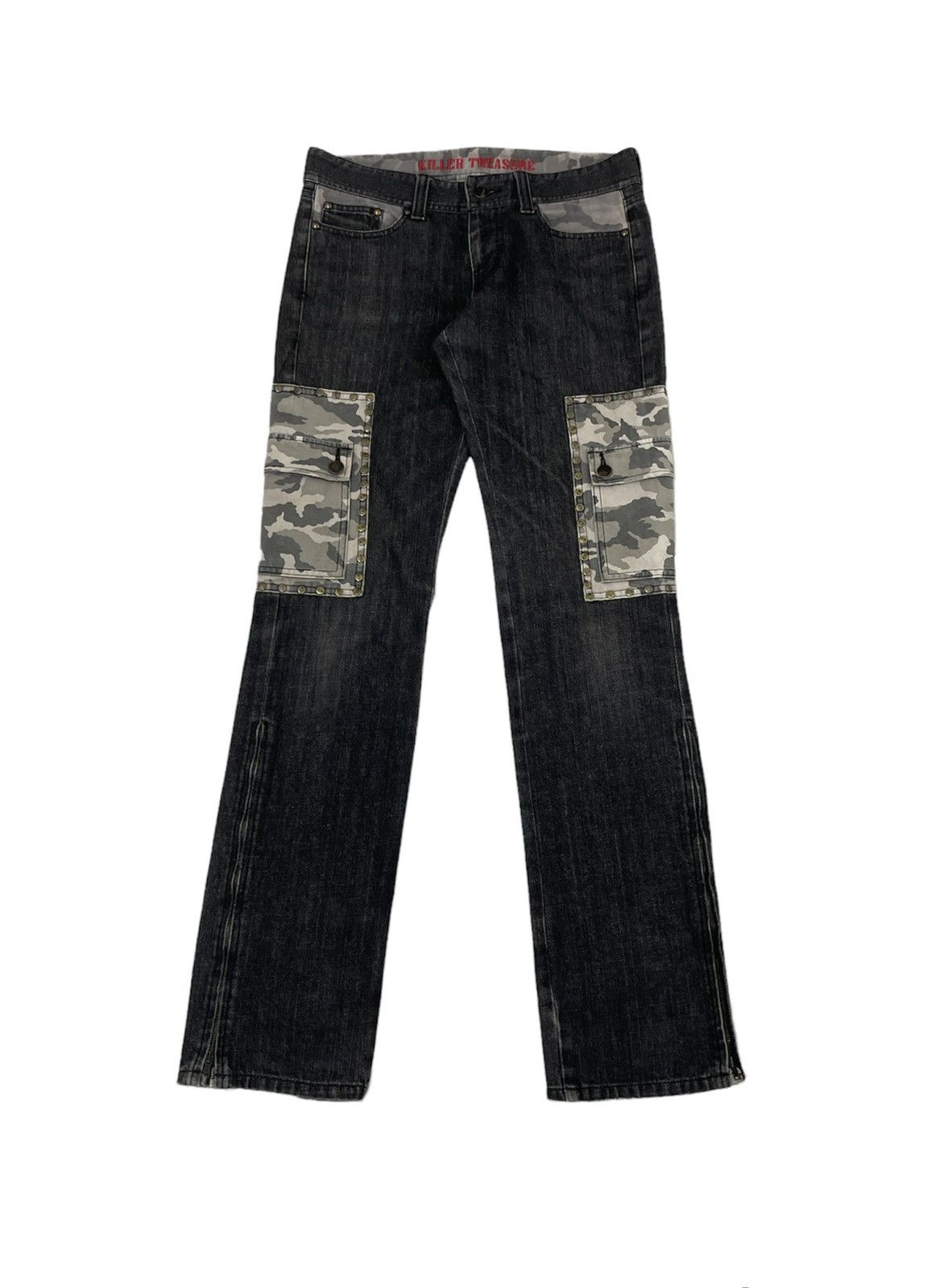 In The Attic × Japanese Brand × PPFM Killer Treasure Japan Cargo Jeans Flare Size US 31 - 3 Thumbnail
