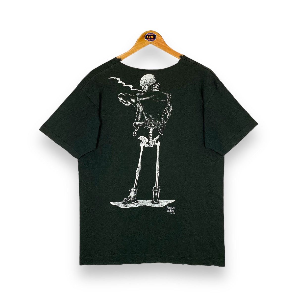 Fashion Victim × Vintage VINTAGE 1990 FASHION VICTIM PUNK SKELETON DISTRESSED TEE Size US L / EU 52-54 / 3 - 9 Thumbnail