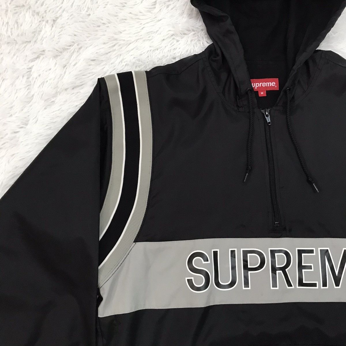 Supreme Distress Supreme Nylon Half Zip Sweater Hooded Size US M / EU 48-50 / 2 - 6 Thumbnail