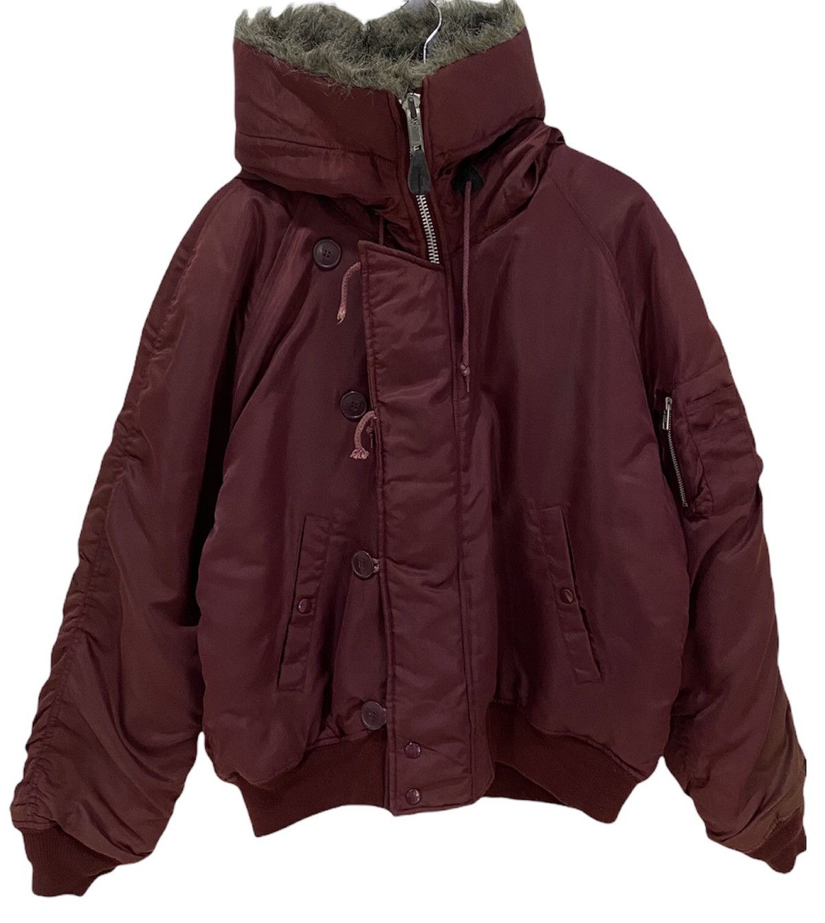 VINTAGE AIR COMMAND TACTICAL MILITARY BOMBER JACKET FUR HOOD
