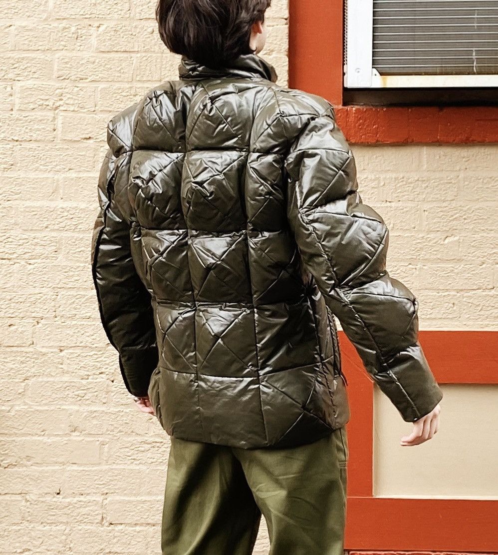 image of Issey Miyake 01 Laminate Coat Vintage Archival Grail Puffer in Olive, Men's (Size Large)