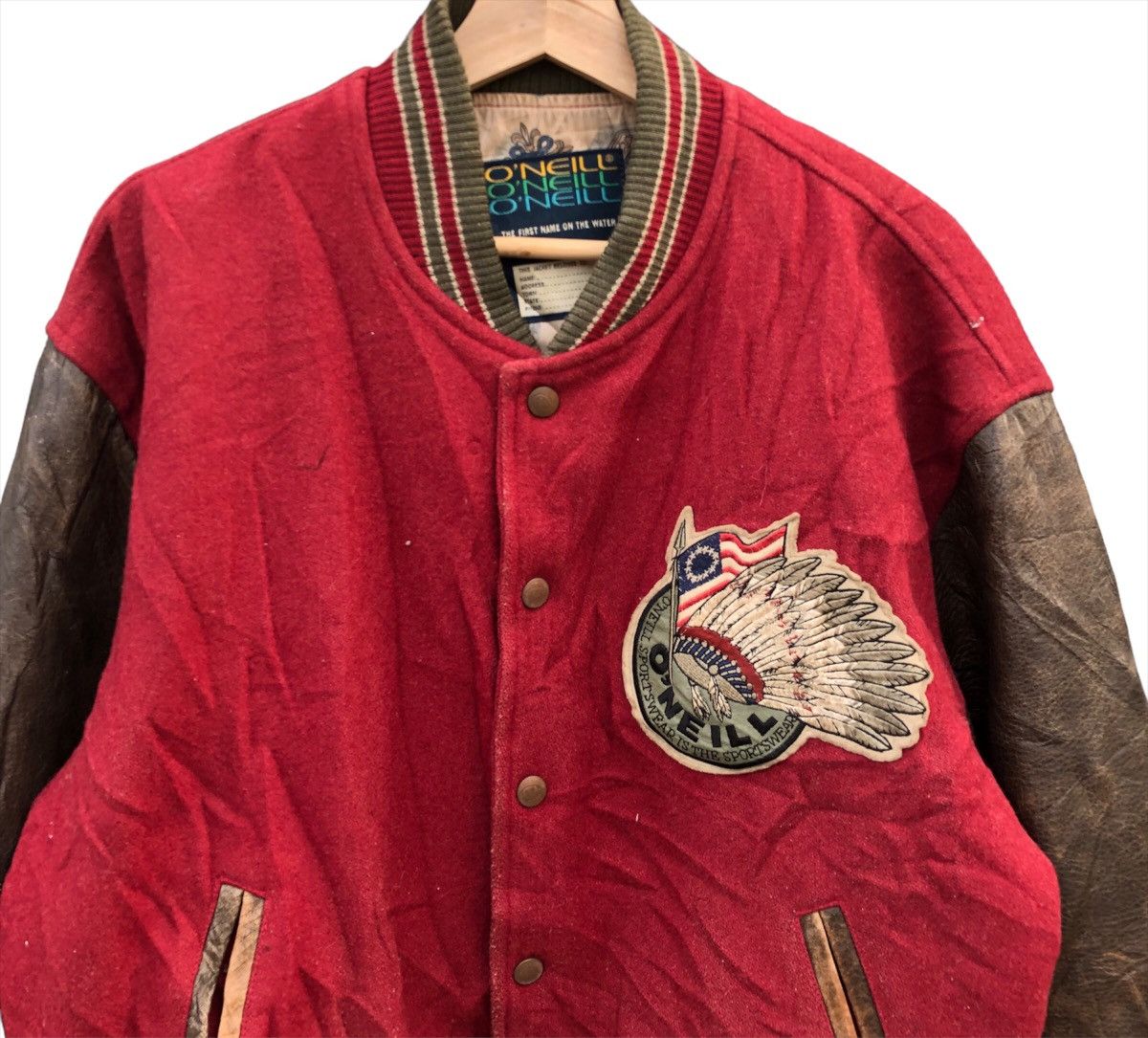 Billabong Vintage 90s oneill leather varsity jacket Size US M / EU 48-50 / 2 - 3 Thumbnail