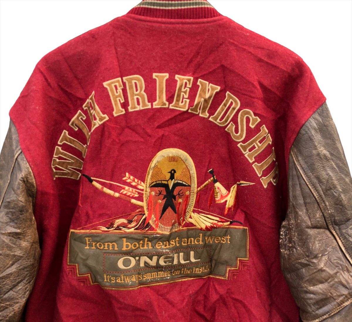 Billabong Vintage 90s oneill leather varsity jacket Size US M / EU 48-50 / 2 - 4 Thumbnail