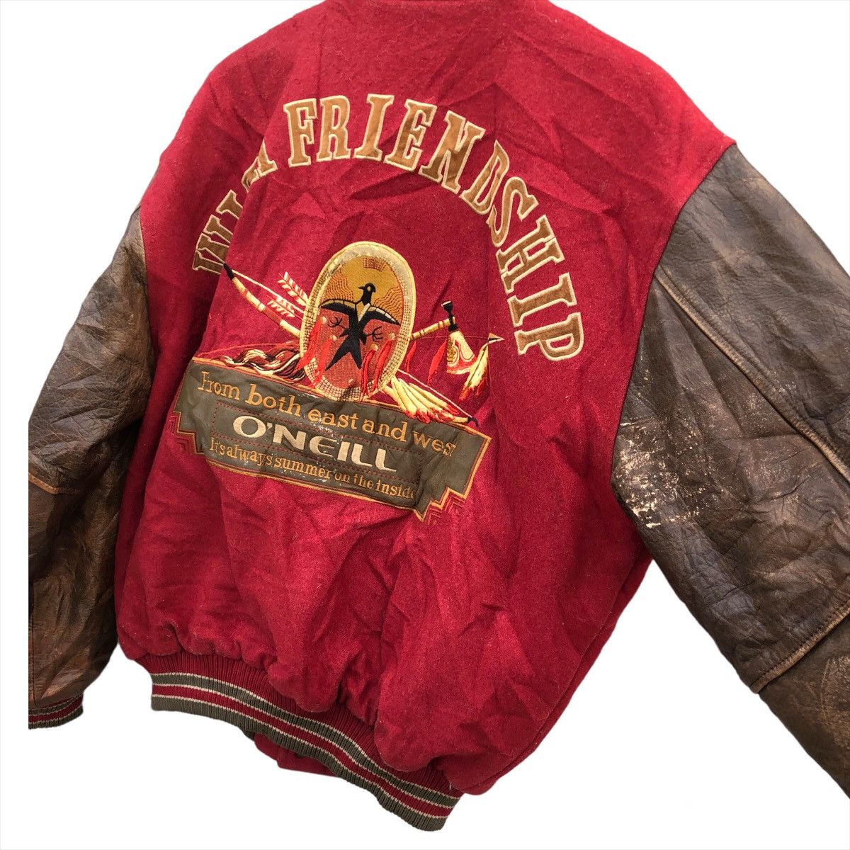 Billabong Vintage 90s oneill leather varsity jacket Size US M / EU 48-50 / 2 - 5 Thumbnail