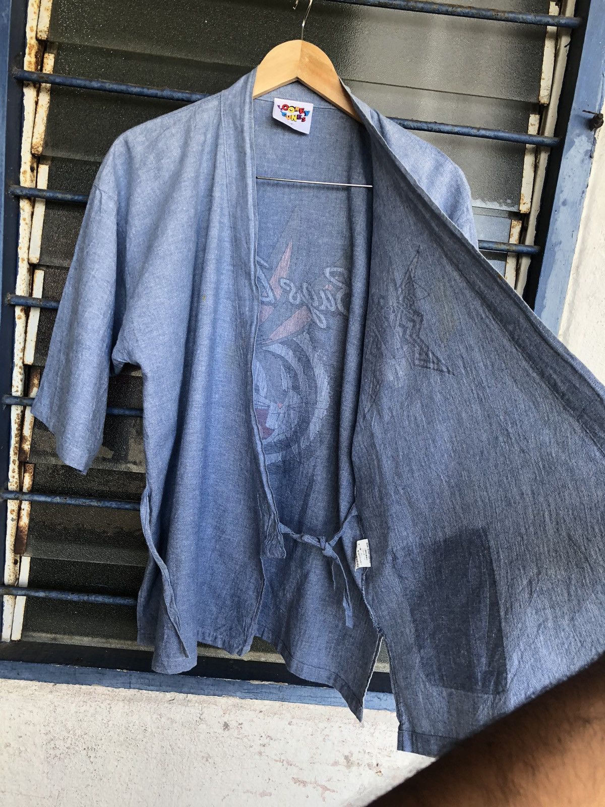 Warner Bros Vintage 90s Bugs Bunny Big Logo by Looney Tunes Kimono Denim Size US M / EU 48-50 / 2 - 16 Thumbnail