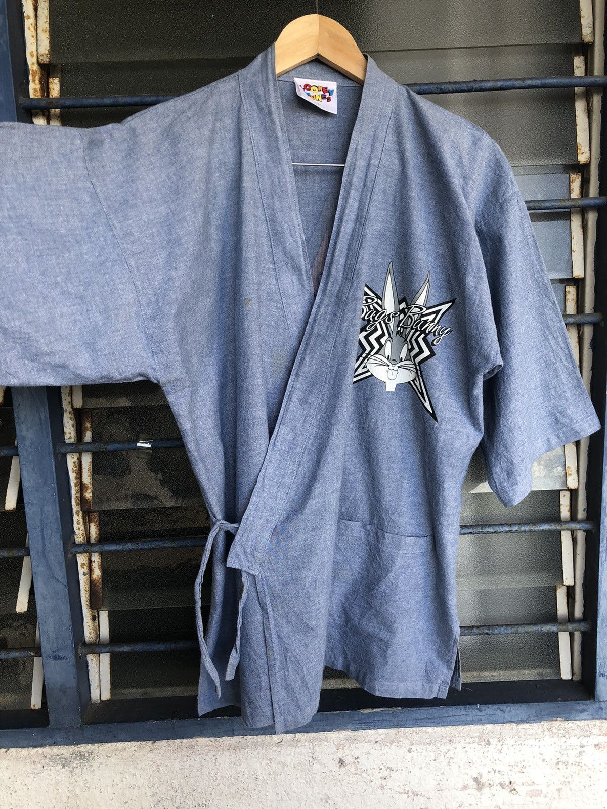Warner Bros Vintage 90s Bugs Bunny Big Logo by Looney Tunes Kimono Denim Size US M / EU 48-50 / 2 - 14 Thumbnail