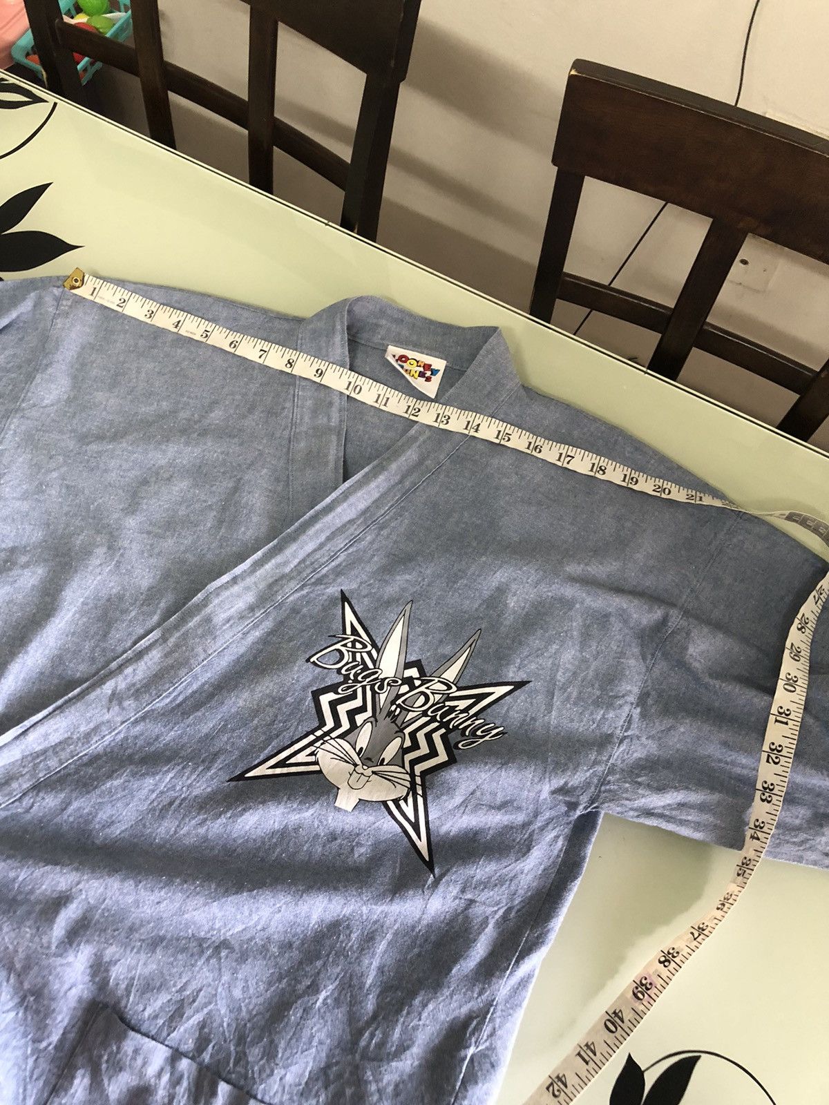 Warner Bros Vintage 90s Bugs Bunny Big Logo by Looney Tunes Kimono Denim Size US M / EU 48-50 / 2 - 22 Thumbnail