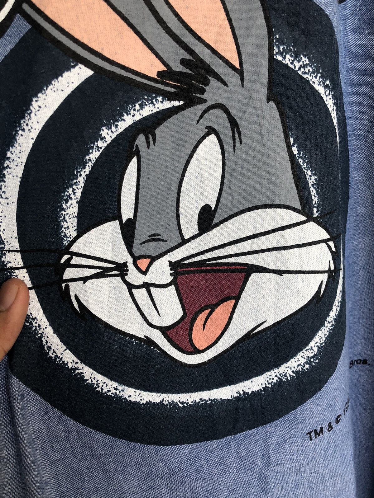 Warner Bros Vintage 90s Bugs Bunny Big Logo by Looney Tunes Kimono Denim Size US M / EU 48-50 / 2 - 20 Thumbnail