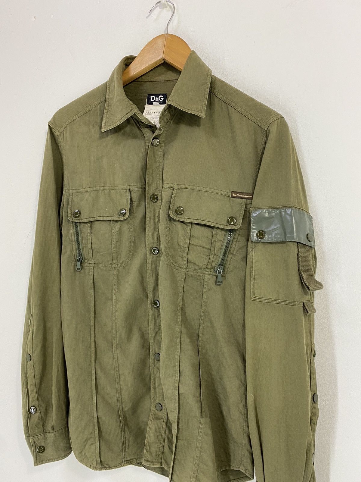 Dolce & Gabbana F/W 2003 Dolce and Gabbana Button Shirt Military Design Size US XS / EU 42 / 0 - 4 Thumbnail