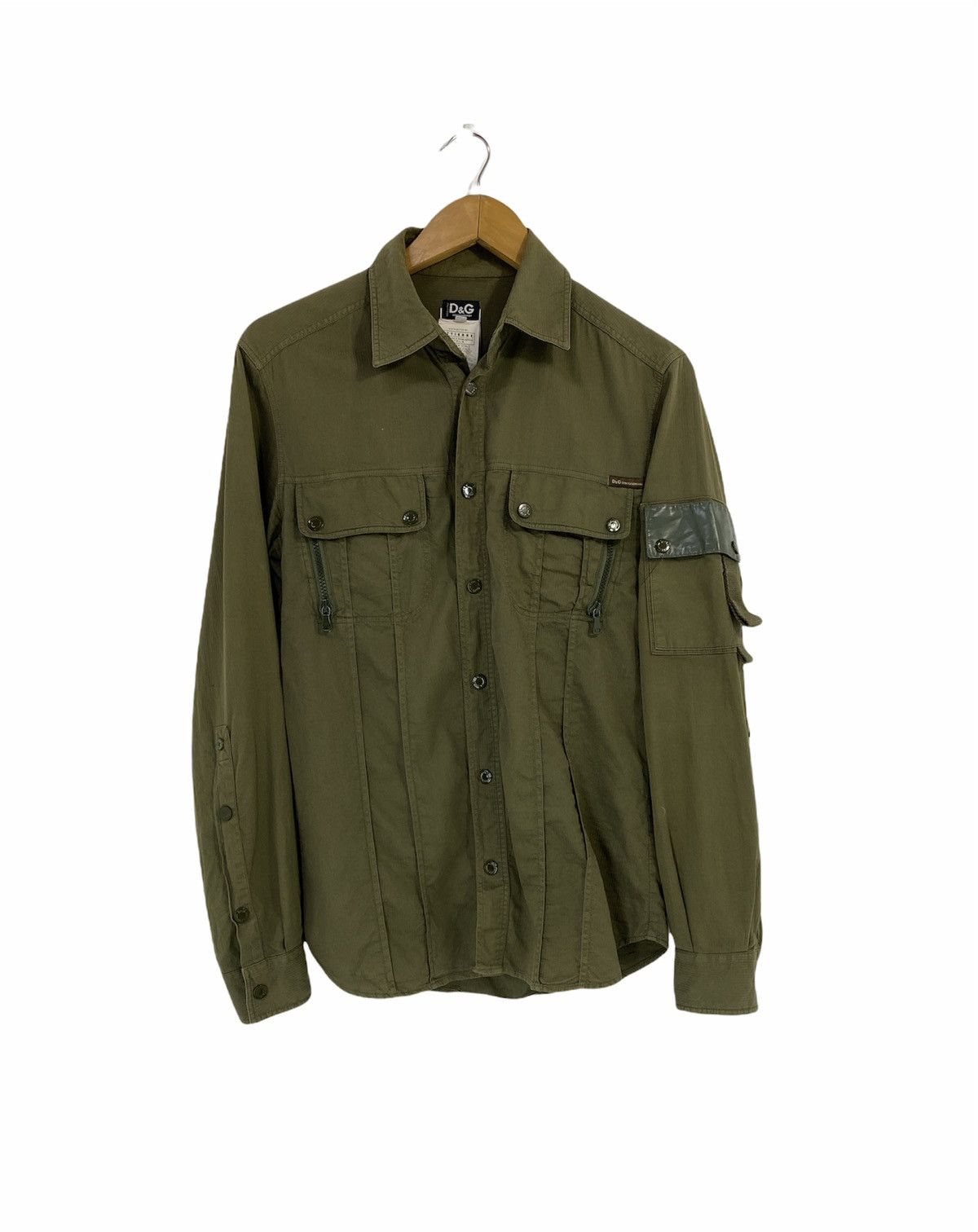 Dolce & Gabbana F/W 2003 Dolce and Gabbana Button Shirt Military Design Size US XS / EU 42 / 0 - 1 Thumbnail
