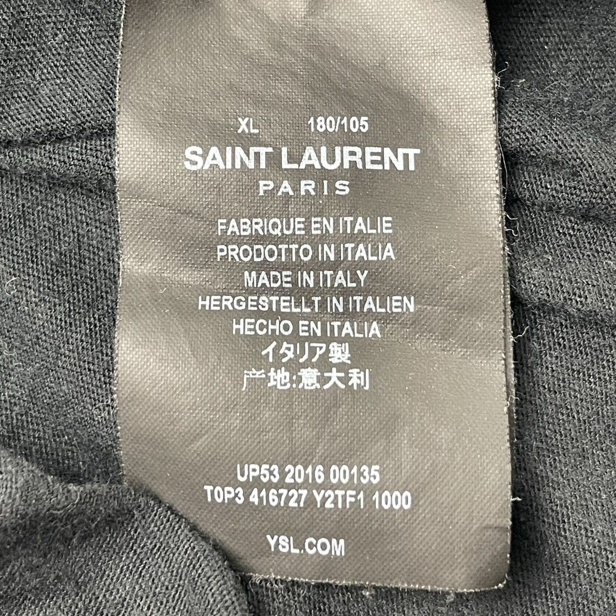 Saint Laurent Paris SAINT LAURENT PARIS SS16 BLACK THRASHED T-SHIRT Size US XL / EU 56 / 4 - 8 Thumbnail