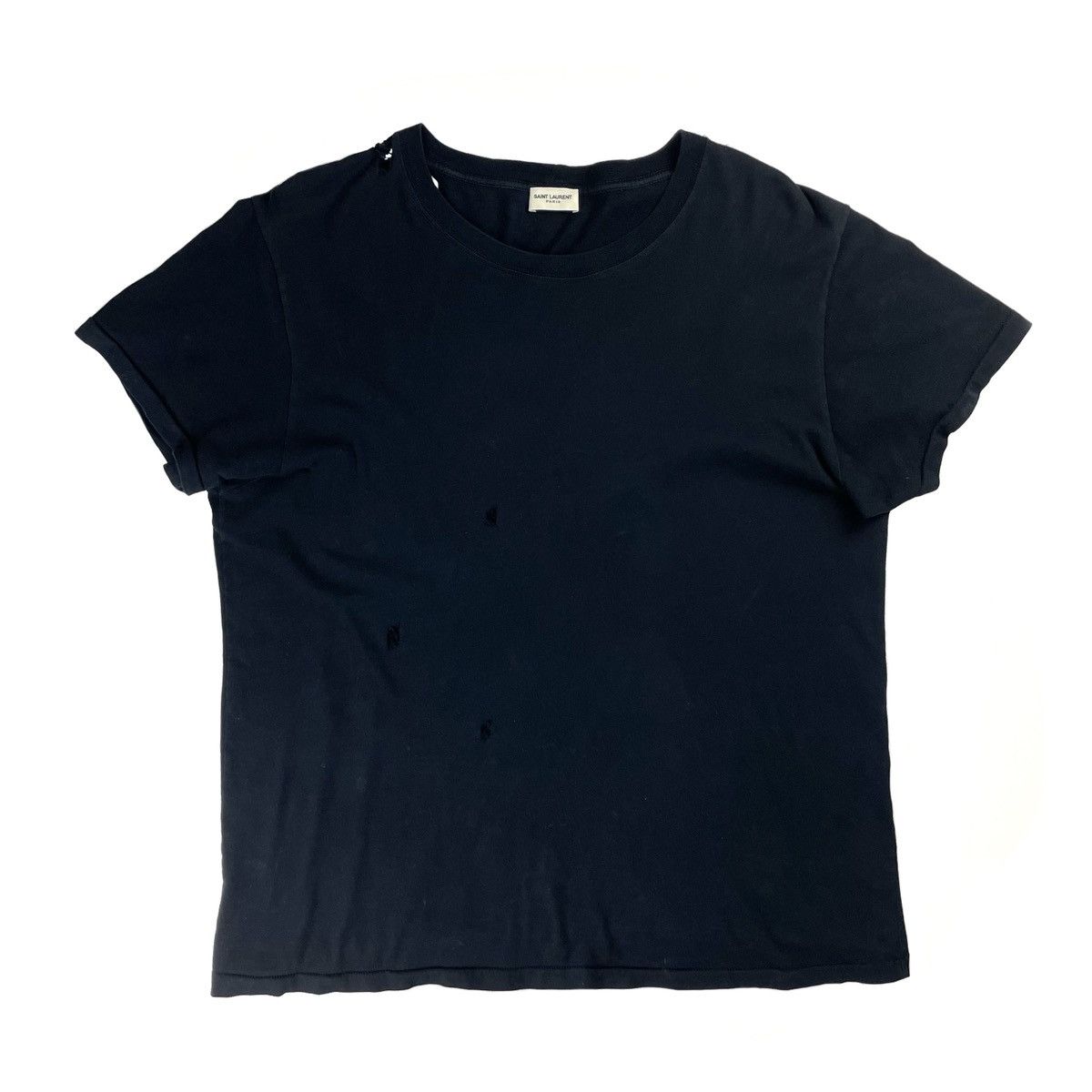 Saint Laurent Paris SAINT LAURENT PARIS SS16 BLACK THRASHED T-SHIRT Size US XL / EU 56 / 4 - 2 Thumbnail