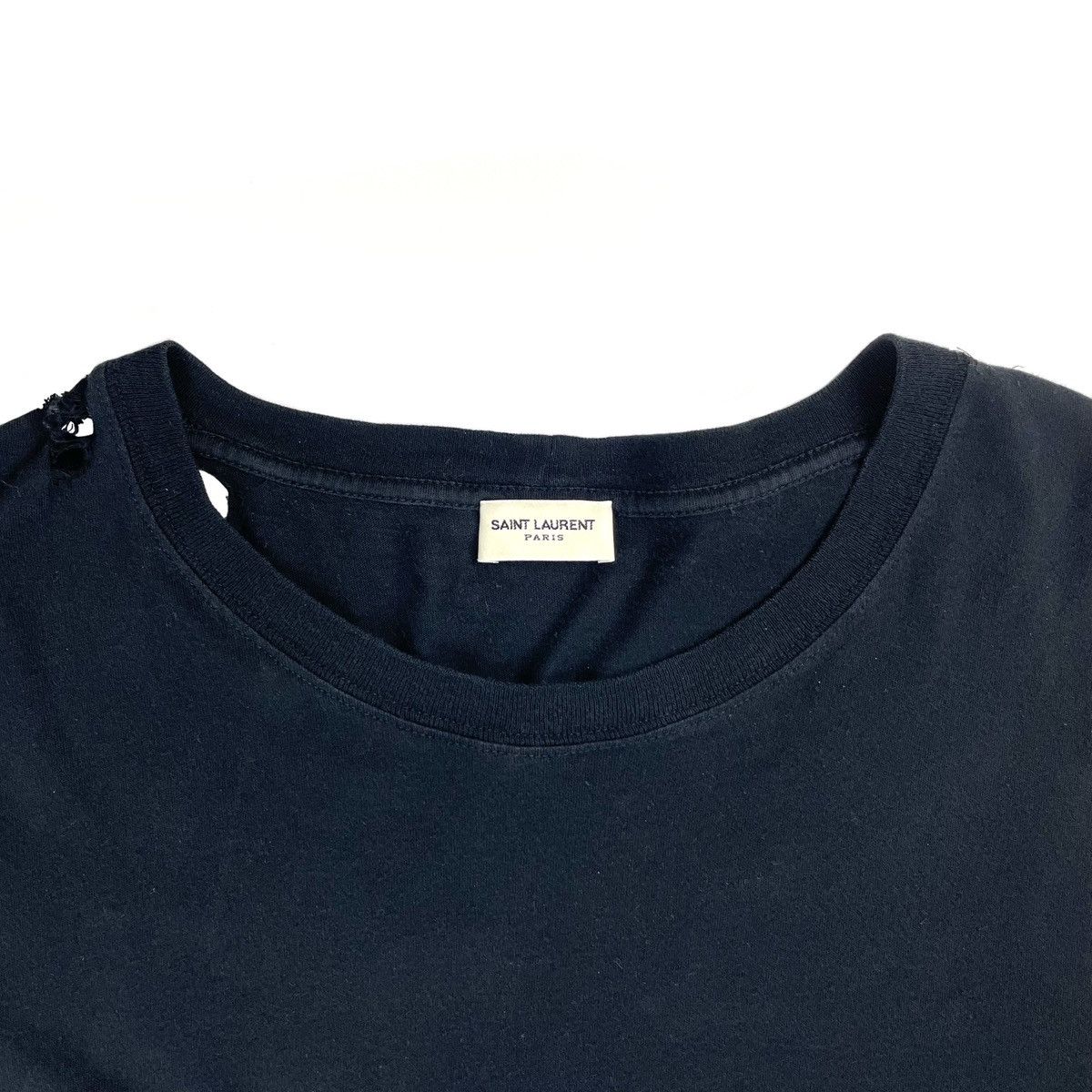 Saint Laurent Paris SAINT LAURENT PARIS SS16 BLACK THRASHED T-SHIRT Size US XL / EU 56 / 4 - 3 Thumbnail