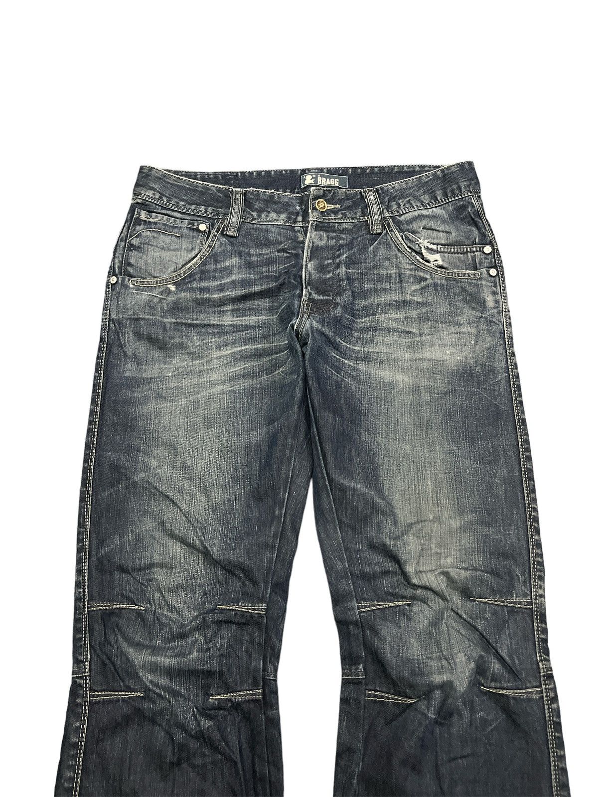 Japanese Brand × Vintage FLARED💥 & BRAGG DISTRESSED DENIM PANT Size US 33 - 2 Thumbnail
