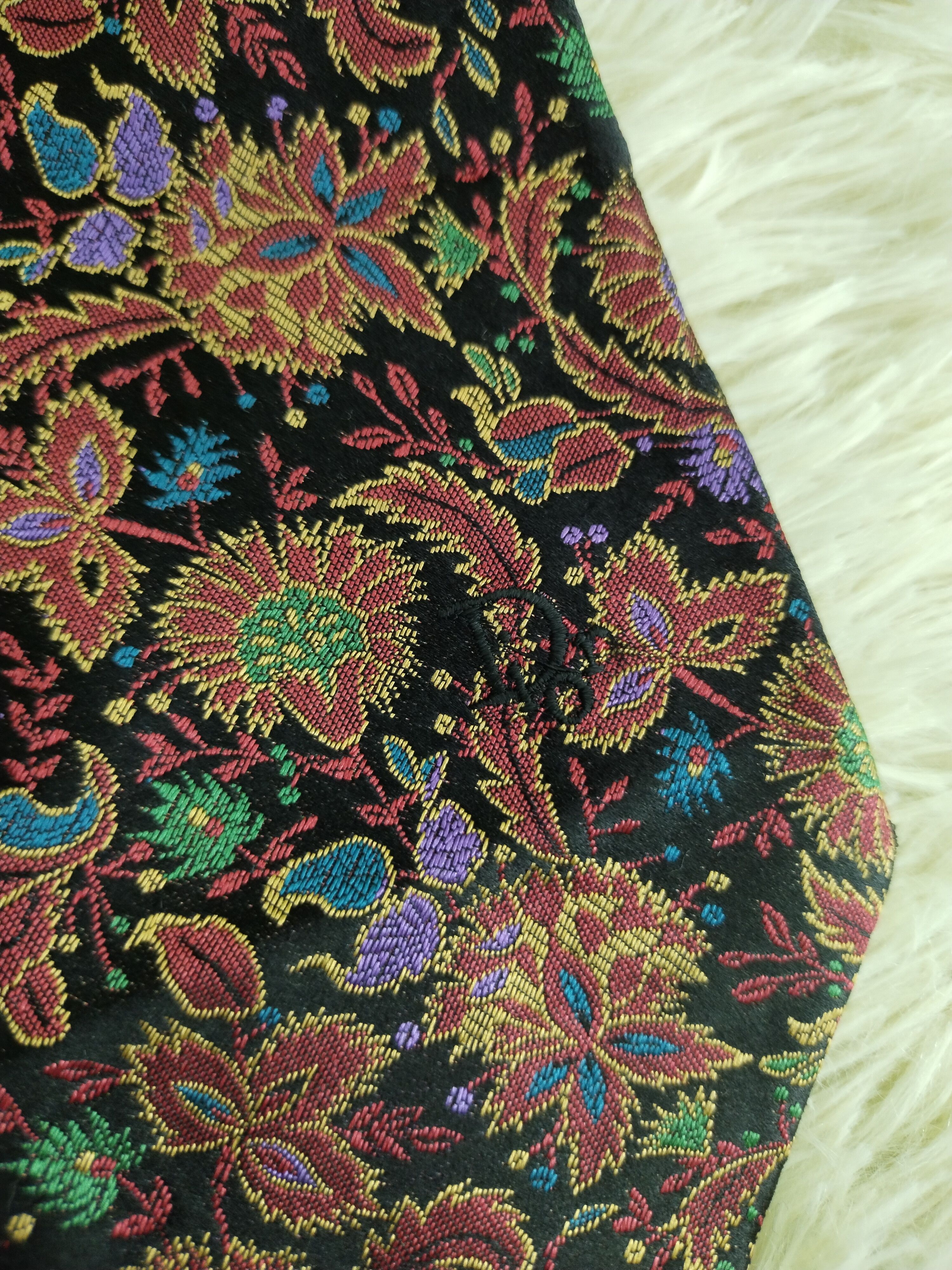 Christian Dior Monsieur VINTAGE SILK FLOWER DESIGN 2 SILK TIES FOR MEN Size ONE SIZE - 3 Thumbnail