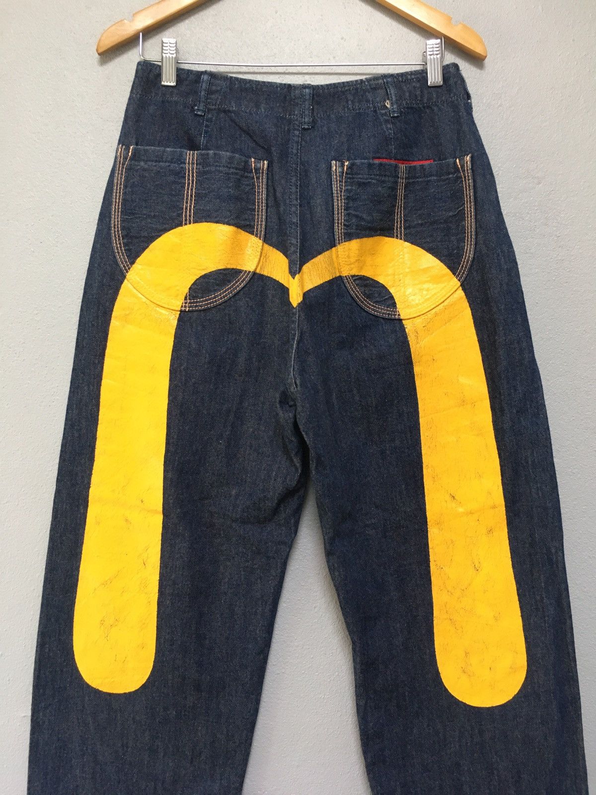 Evisu paint logo diacock jeans