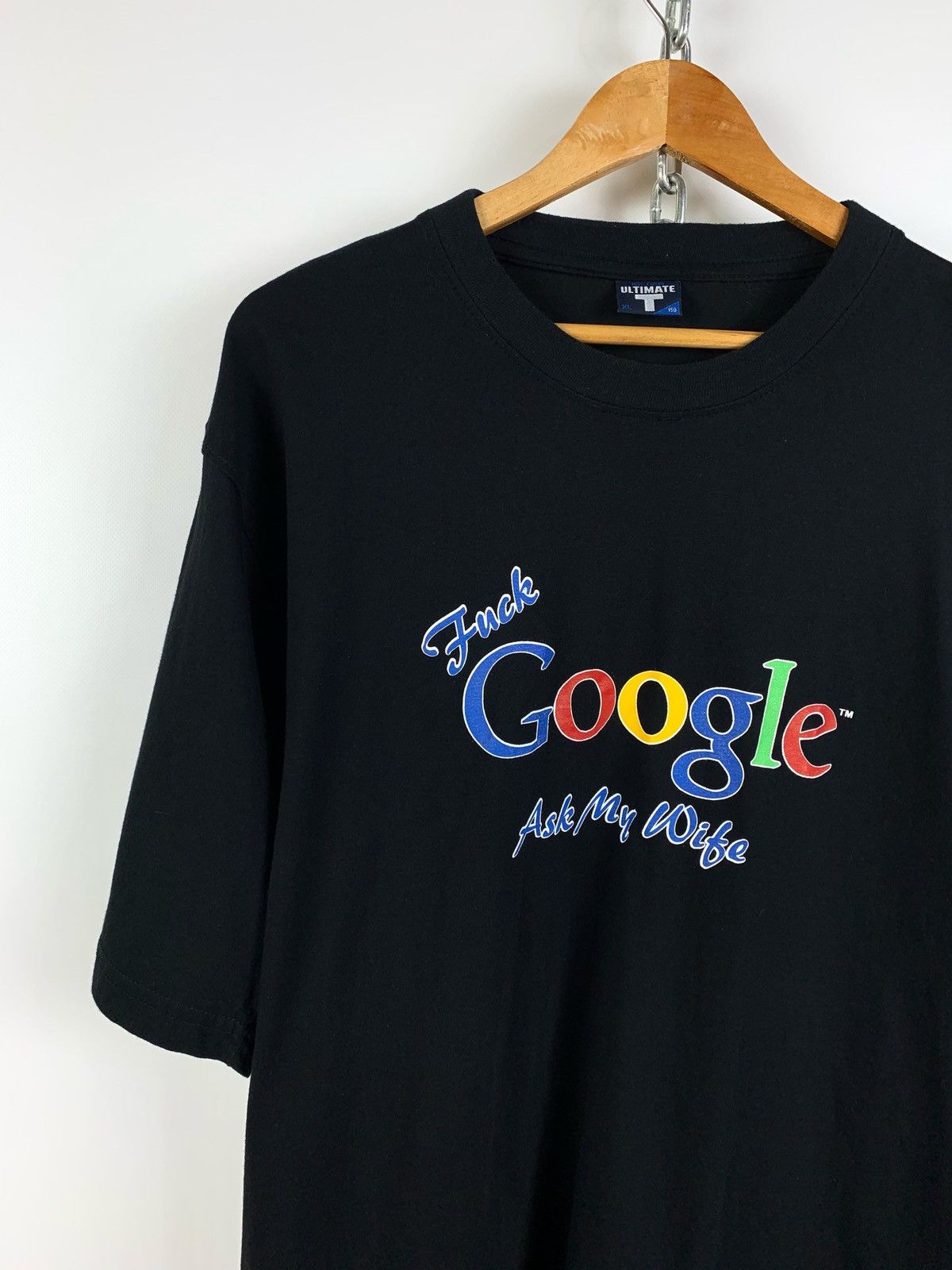 Vintage Vintage Fuck Google Ask My Wife T-Shirt Size US XL / EU 56 / 4 - 4 Thumbnail