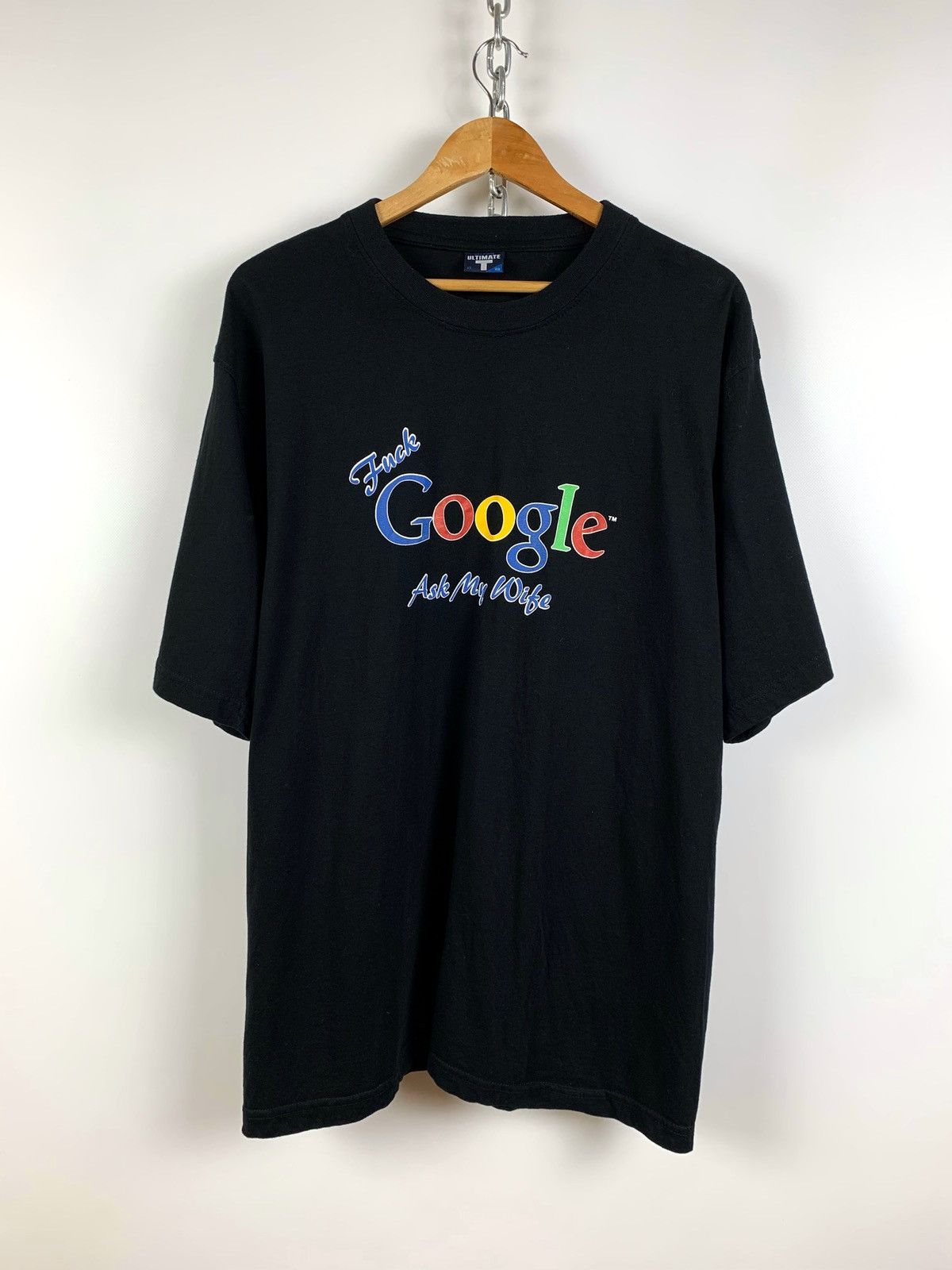 Vintage Vintage Fuck Google Ask My Wife T-Shirt Size US XL / EU 56 / 4 - 1 Thumbnail