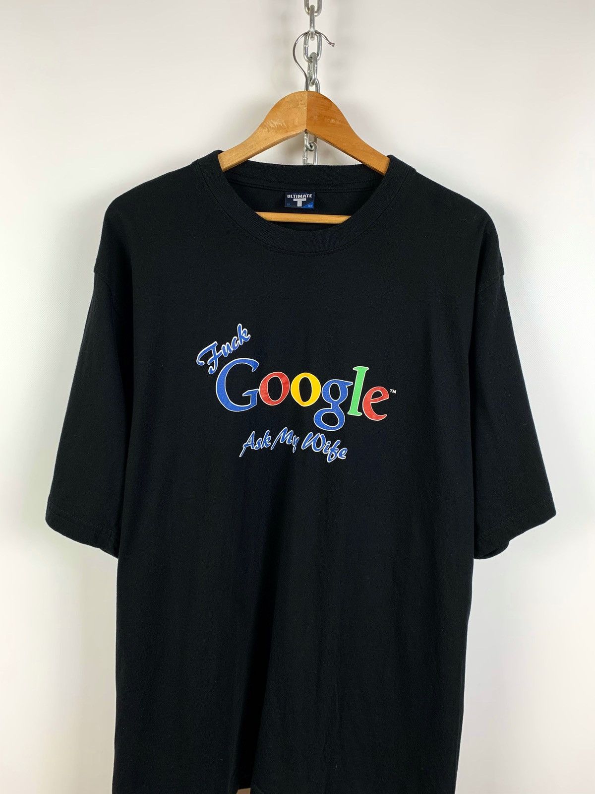 Vintage Vintage Fuck Google Ask My Wife T-Shirt Size US XL / EU 56 / 4 - 2 Thumbnail