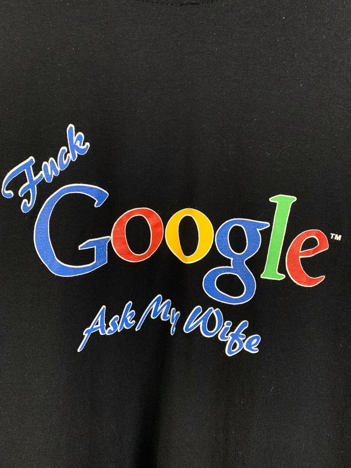 Vintage Vintage Fuck Google Ask My Wife T-Shirt Size US XL / EU 56 / 4 - 5 Thumbnail