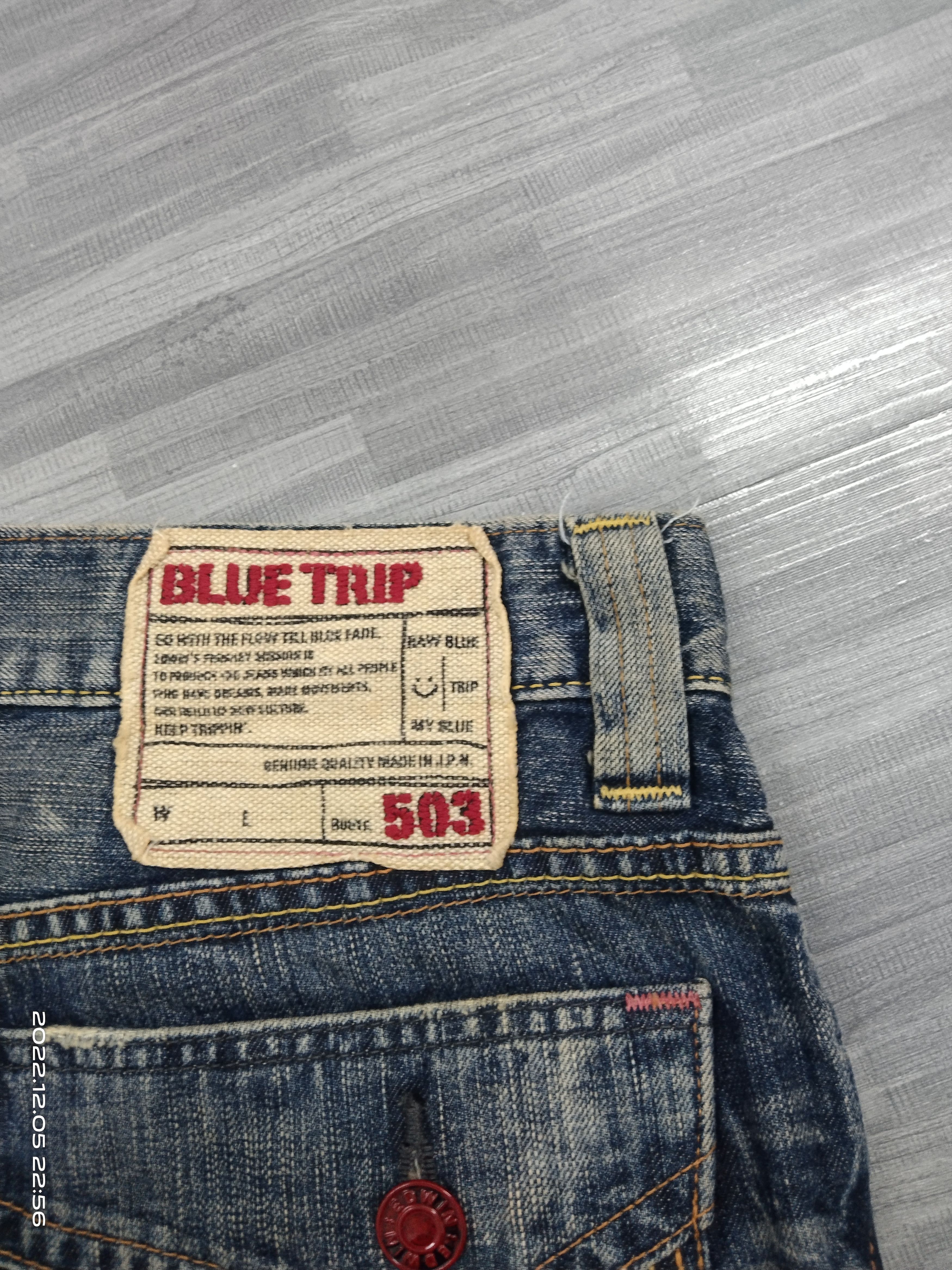 Edwin FLARE🔥THRASH EAT EYE'S EDWIN BLUE TRIP Size US 34 / EU 50 - 8 Thumbnail