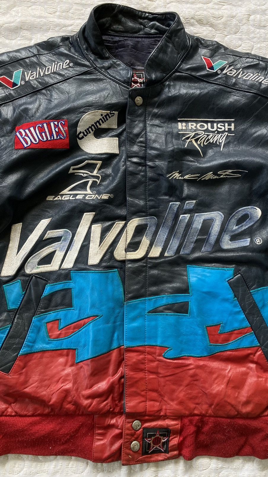 JH Design VINTAGE 1980s ROUSH RACING BY JH DESIGN LEATHER JACKET Size US M / EU 48-50 / 2 - 7 Thumbnail