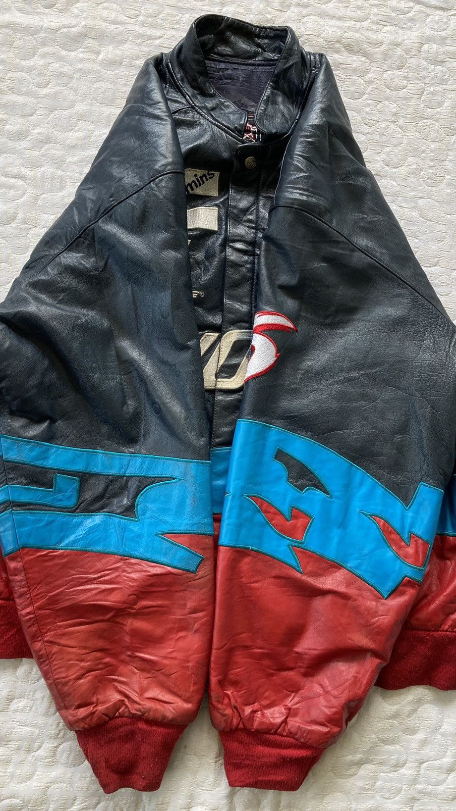 JH Design VINTAGE 1980s ROUSH RACING BY JH DESIGN LEATHER JACKET Size US M / EU 48-50 / 2 - 6 Thumbnail