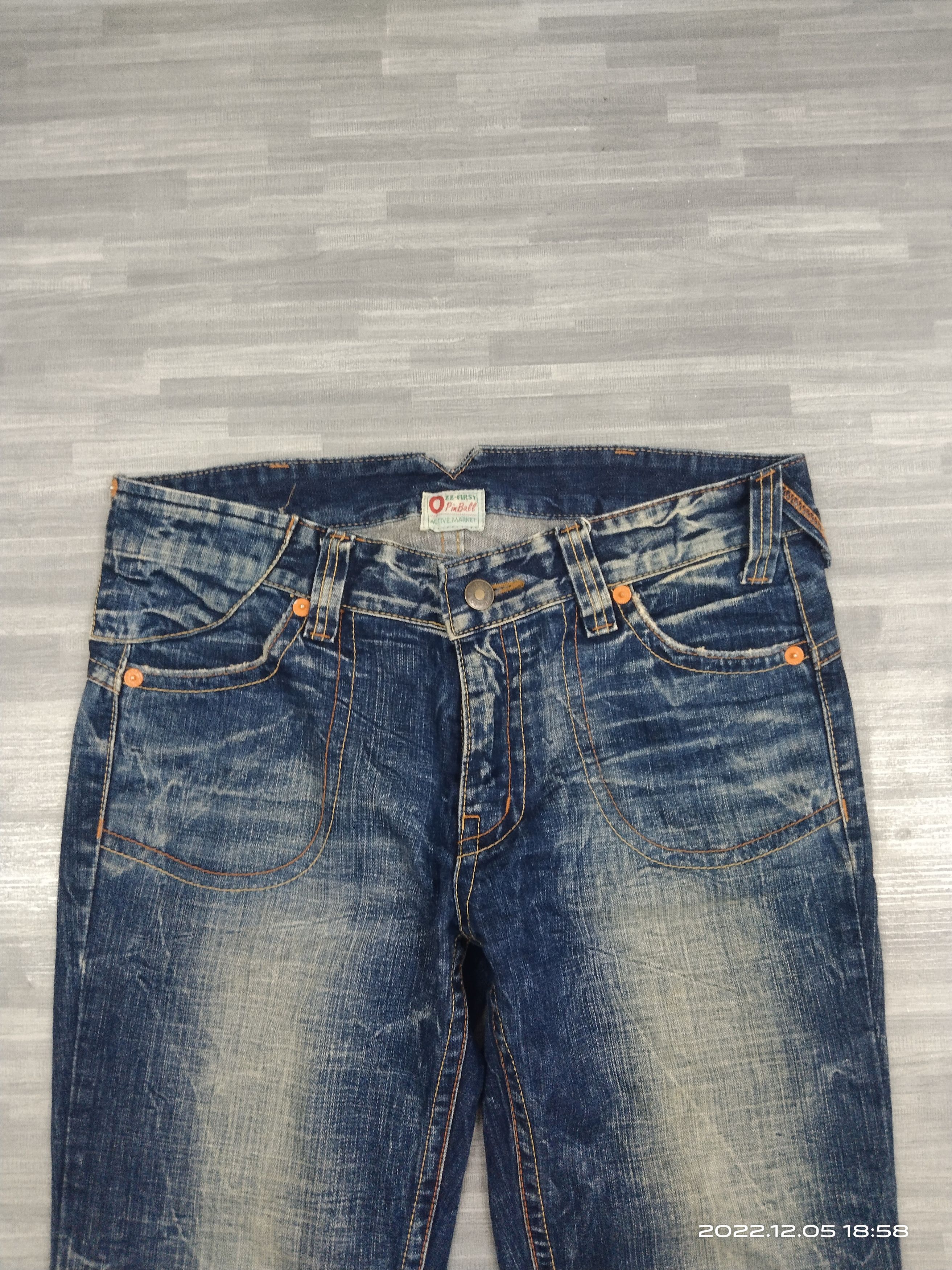 Japanese Brand FLARE🔥SUPER SICK EAT EYES OZZ-FIRST DENIM PANTS Size US 33 - 4 Thumbnail