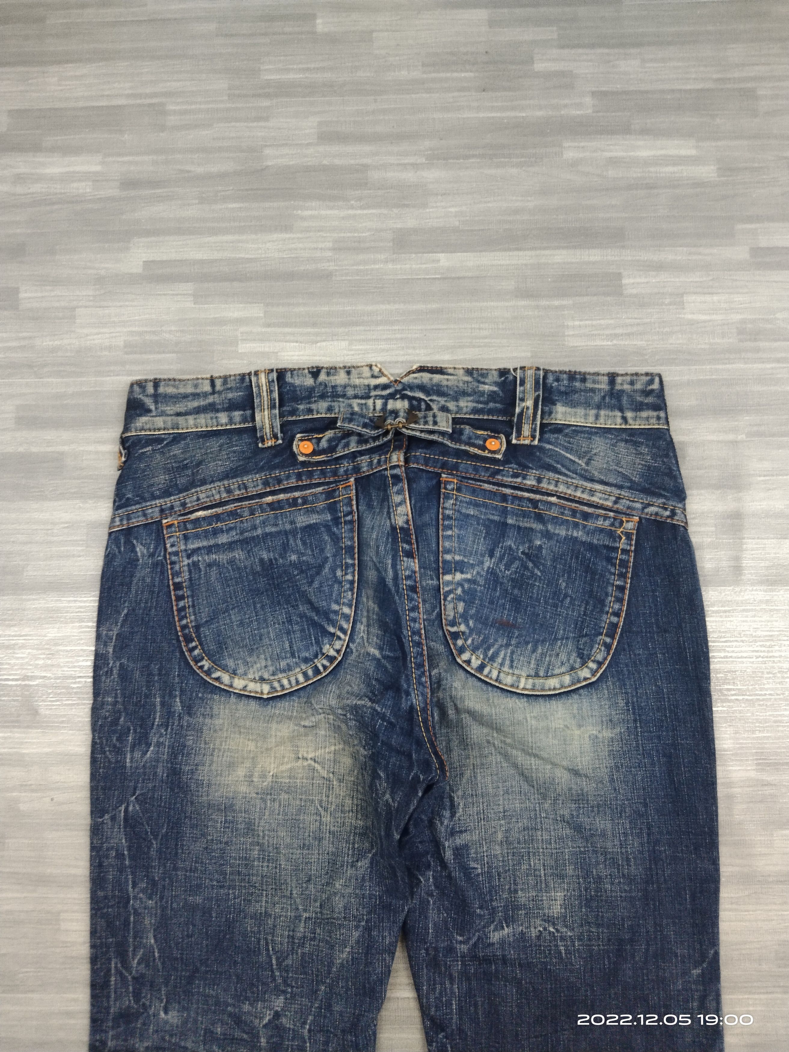 Japanese Brand FLARE🔥SUPER SICK EAT EYES OZZ-FIRST DENIM PANTS Size US 33 - 5 Thumbnail