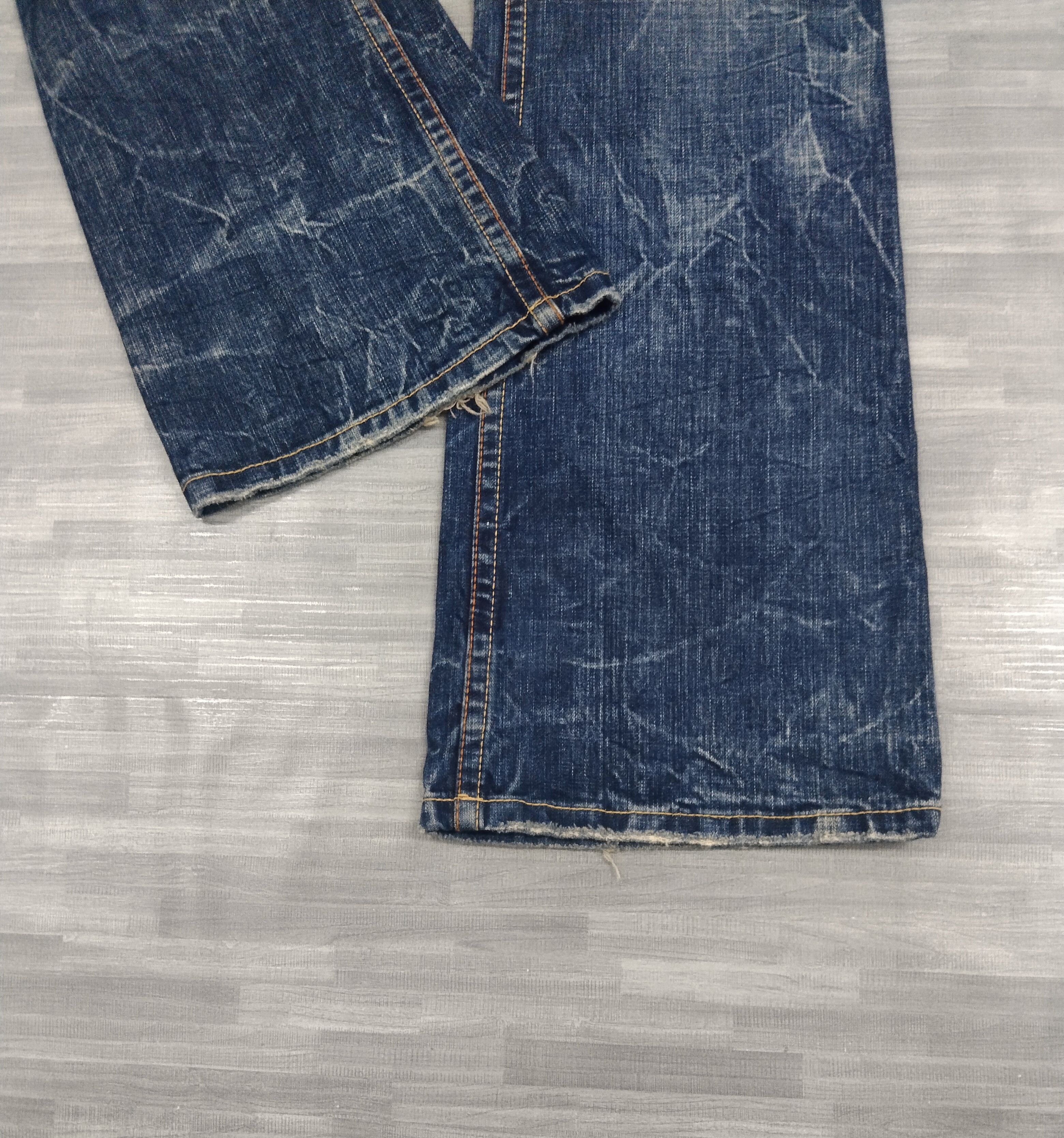 Japanese Brand FLARE🔥SUPER SICK EAT EYES OZZ-FIRST DENIM PANTS Size US 33 - 6 Thumbnail