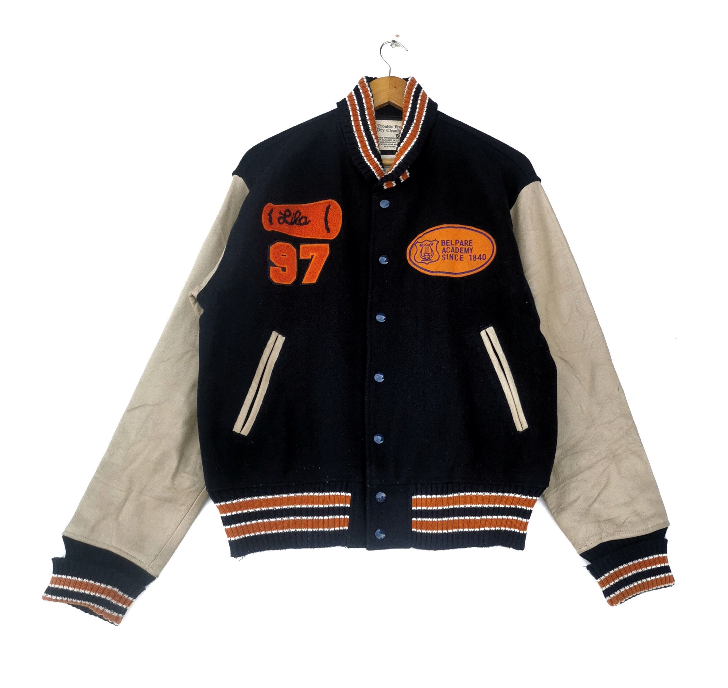 Japanese Brand Houston Varsity Bomber Leather Wool Jacket Size US M / EU 48-50 / 2 - 1 Thumbnail