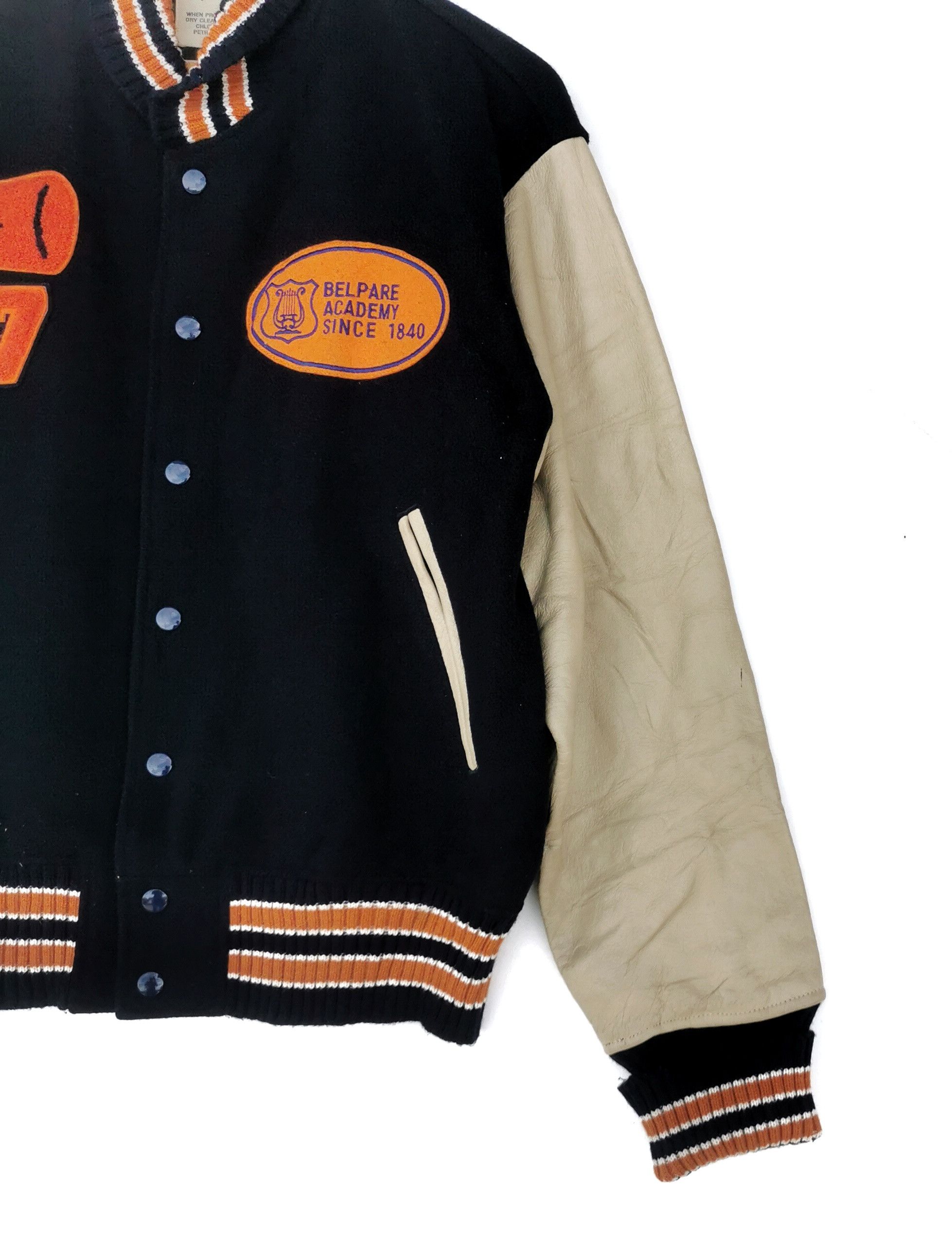 Japanese Brand Houston Varsity Bomber Leather Wool Jacket Size US M / EU 48-50 / 2 - 3 Thumbnail