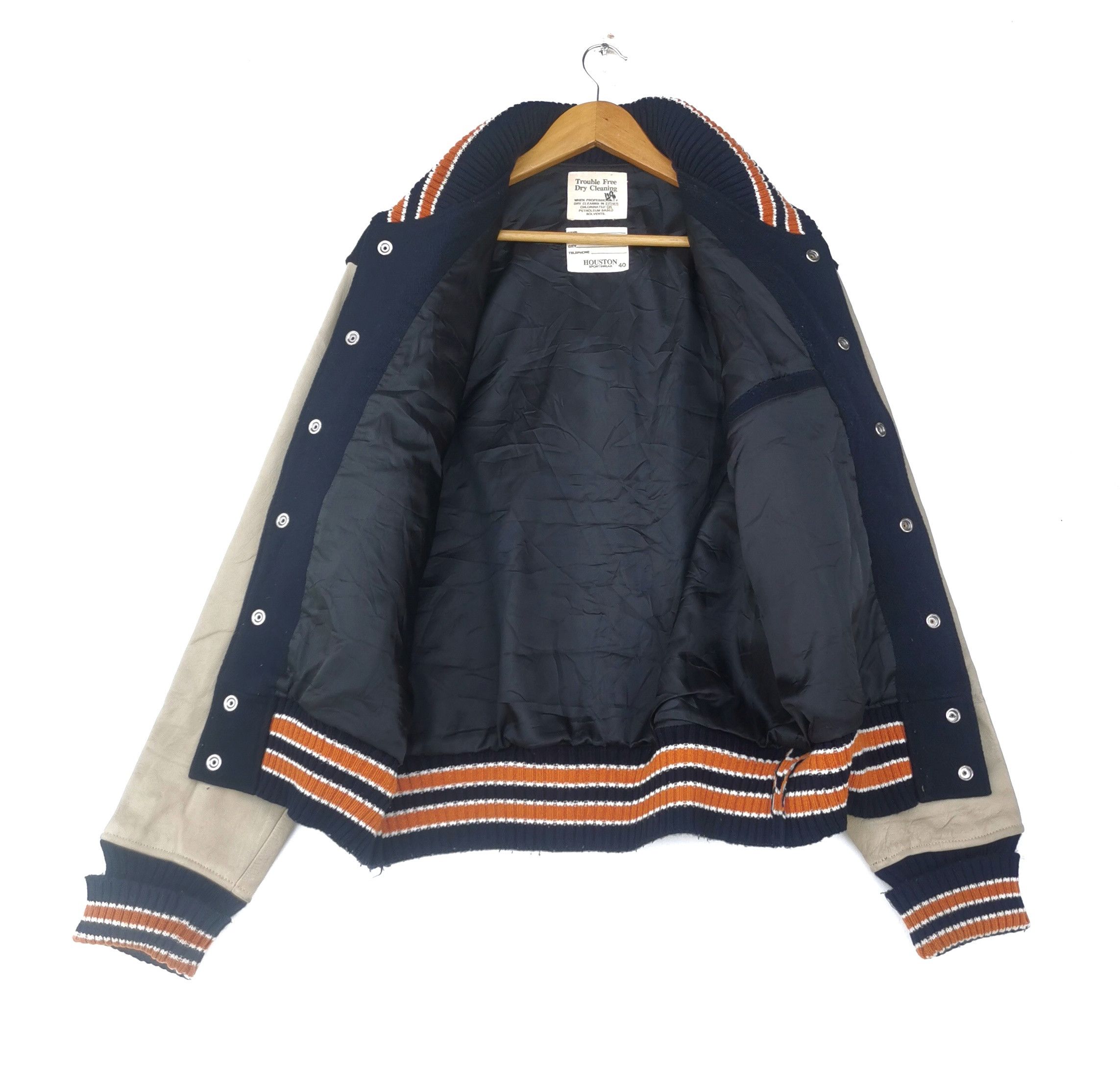 Japanese Brand Houston Varsity Bomber Leather Wool Jacket Size US M / EU 48-50 / 2 - 7 Thumbnail
