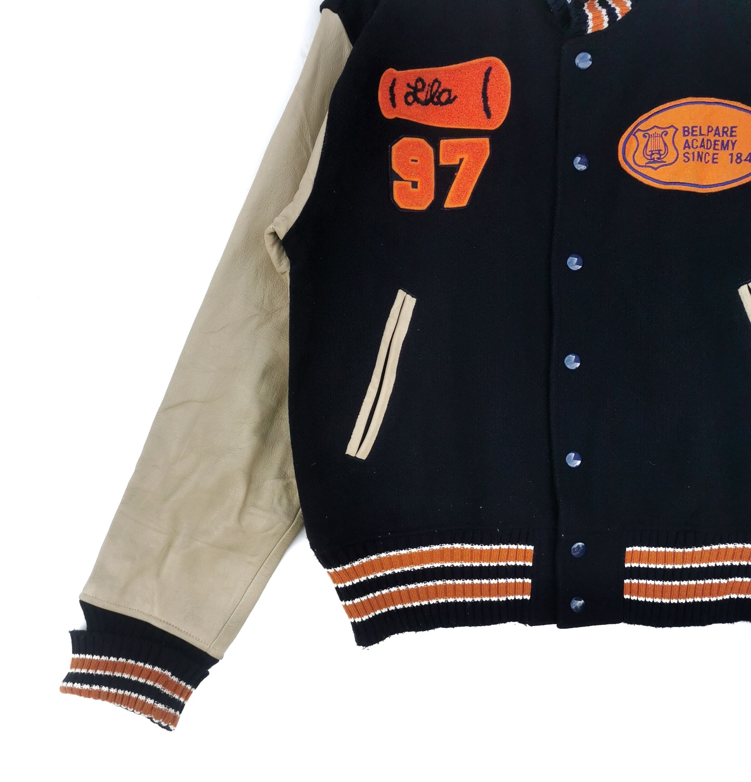Japanese Brand Houston Varsity Bomber Leather Wool Jacket Size US M / EU 48-50 / 2 - 6 Thumbnail