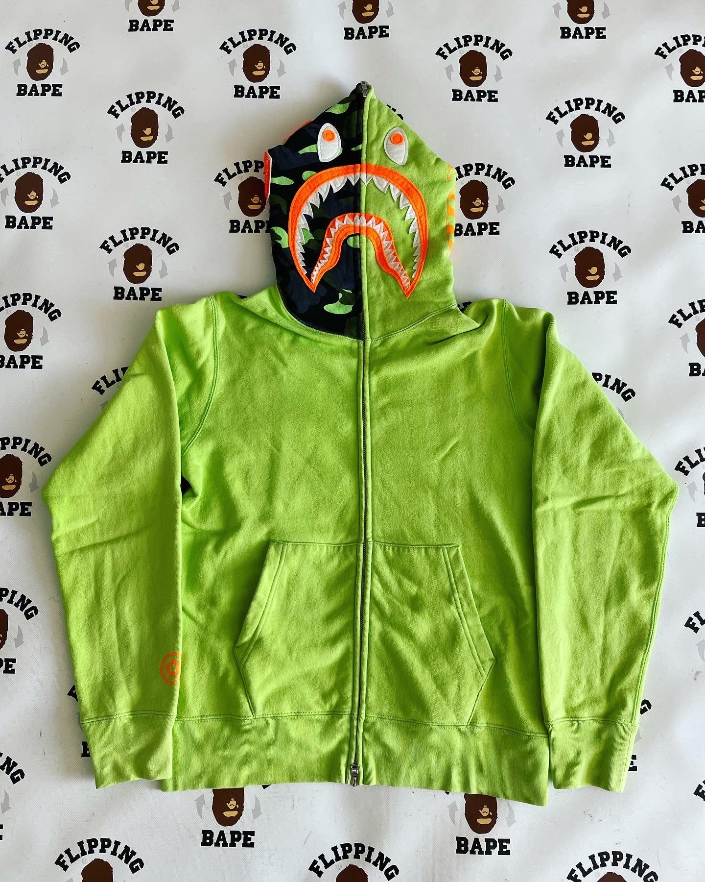 Bape BAPE 1ST CAMO NEON SHARK FULL ZIP HOODIE Grailed