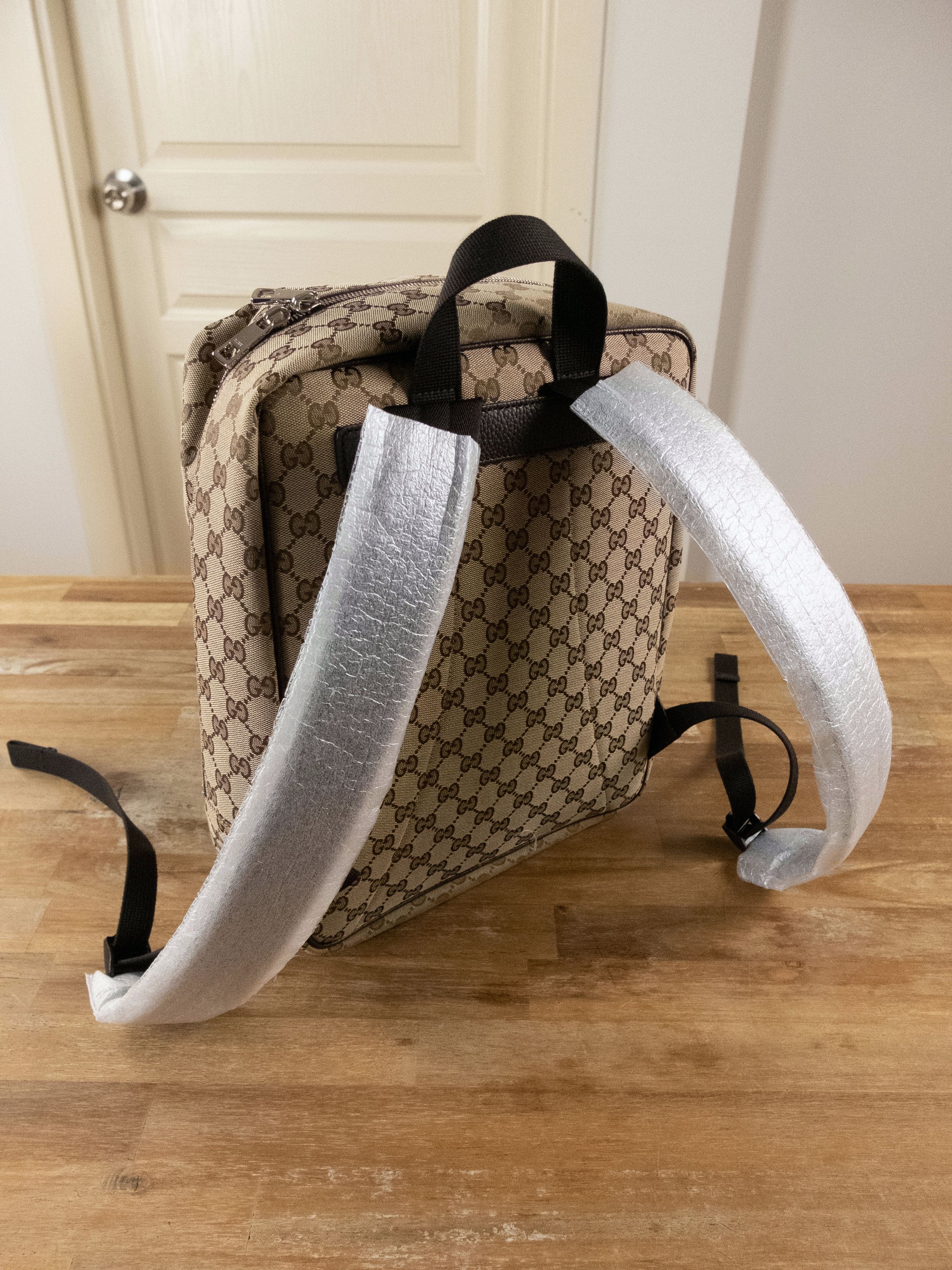 Gucci GUCCI beige GG Guccissima supreme canvas backpack Size ONE SIZE - 4 Thumbnail