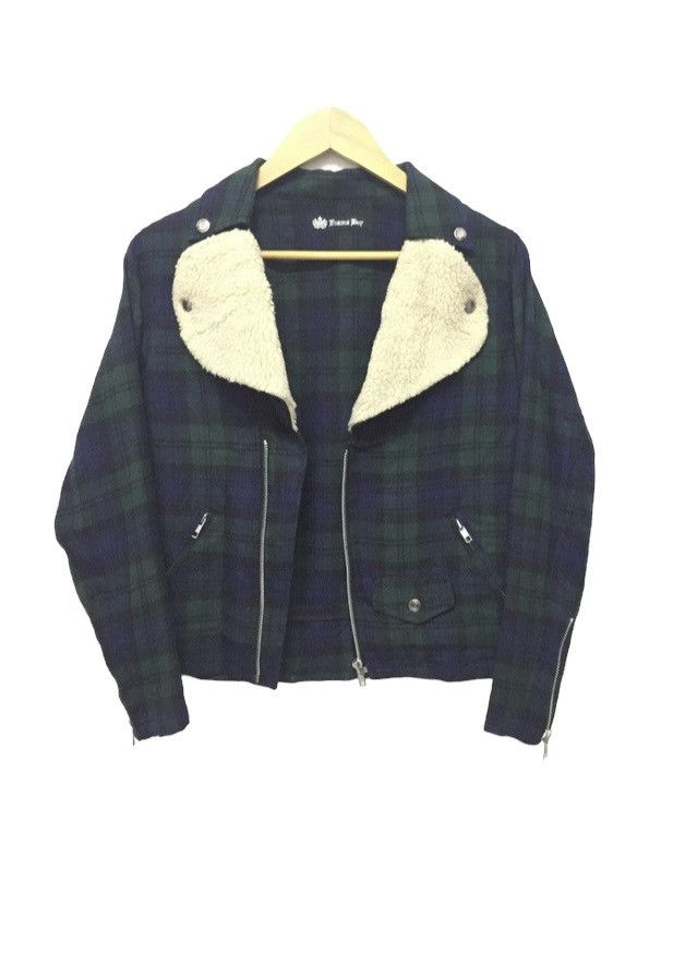 Beams Plus BEAMS Blackwatch tartan plaid Punk Sherpa collar jacket Size S / US 4 / IT 40 - 1 Thumbnail