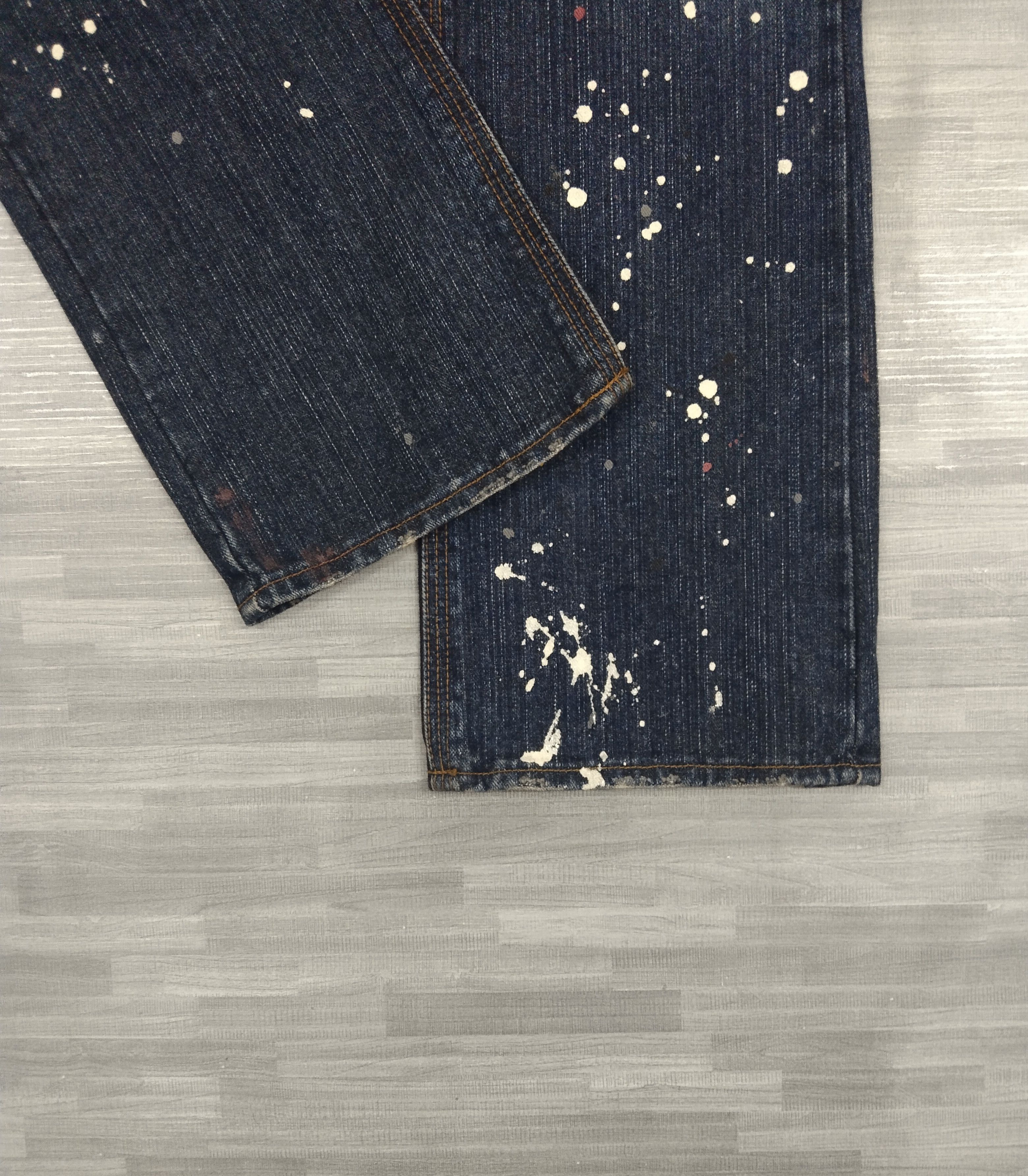 Japanese Brand SUPER SICK SPLATTED GARAGE BLUE MADE IN JAPAN Size US 31 - 7 Thumbnail