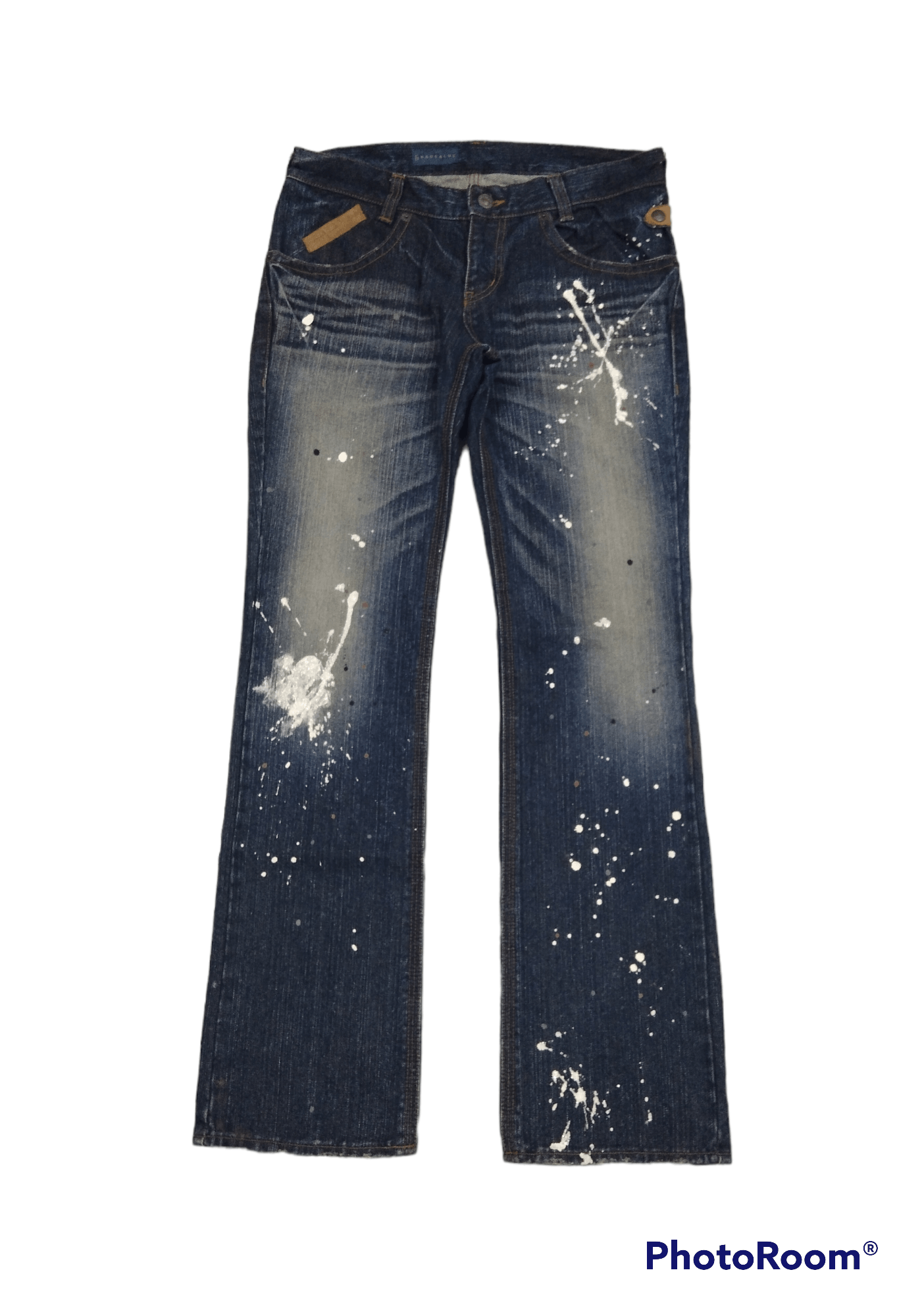 Japanese Brand SUPER SICK SPLATTED GARAGE BLUE MADE IN JAPAN Size US 31 - 1 Thumbnail