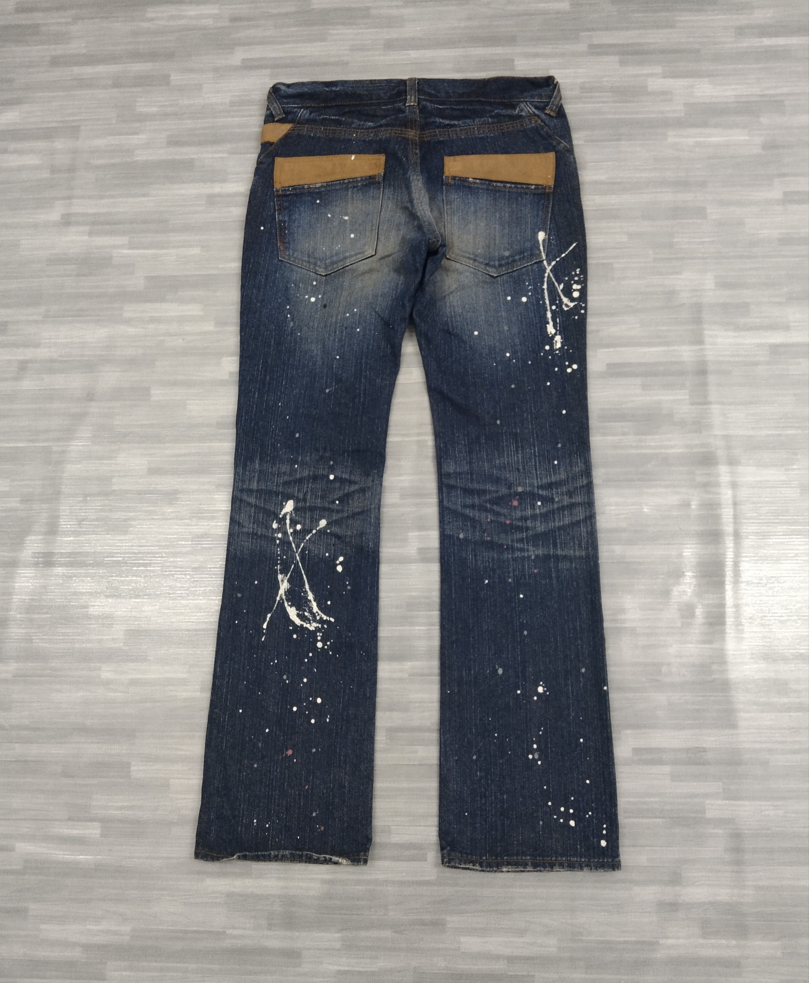 Japanese Brand SUPER SICK SPLATTED GARAGE BLUE MADE IN JAPAN Size US 31 - 3 Thumbnail