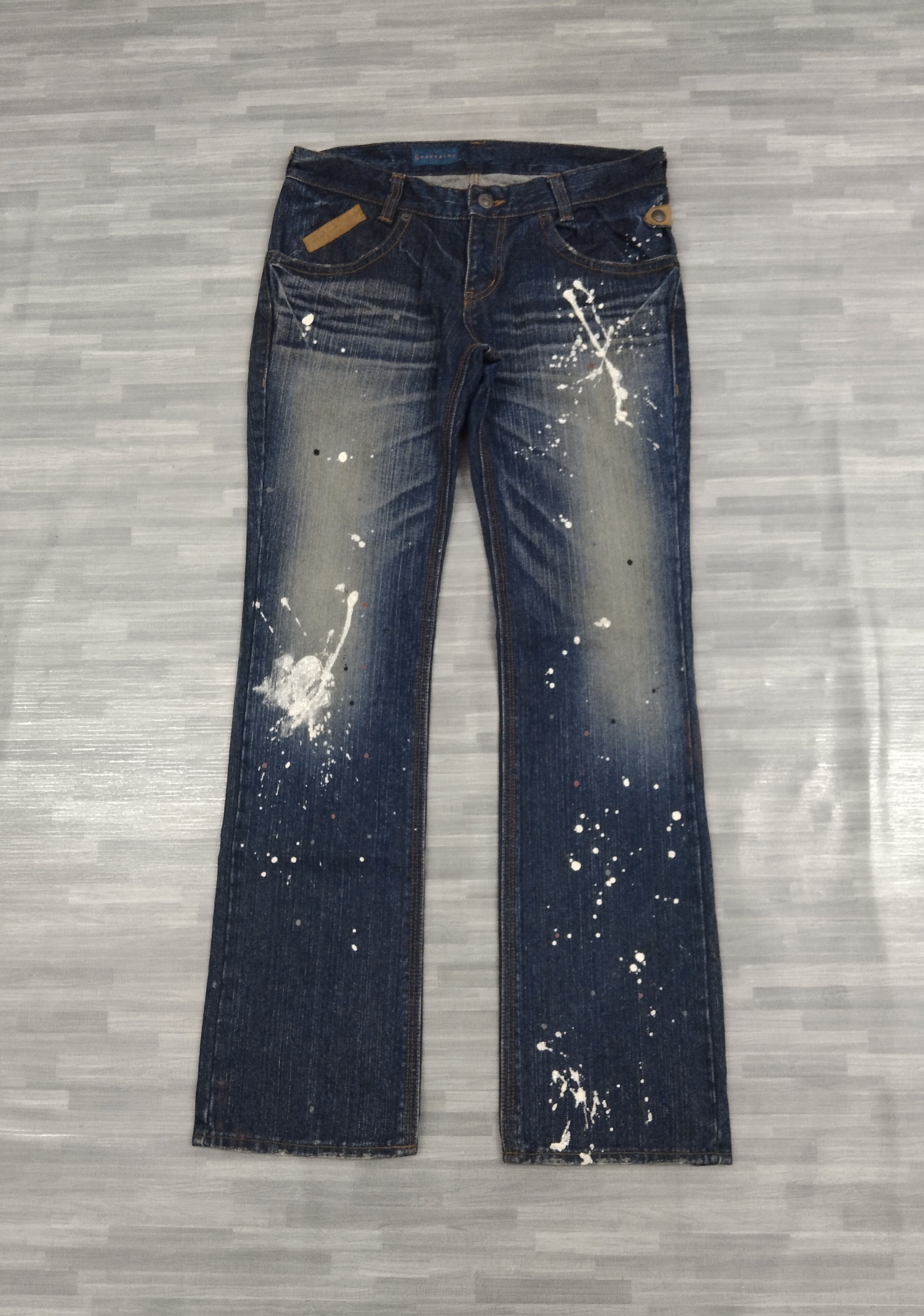 Japanese Brand SUPER SICK SPLATTED GARAGE BLUE MADE IN JAPAN Size US 31 - 2 Thumbnail