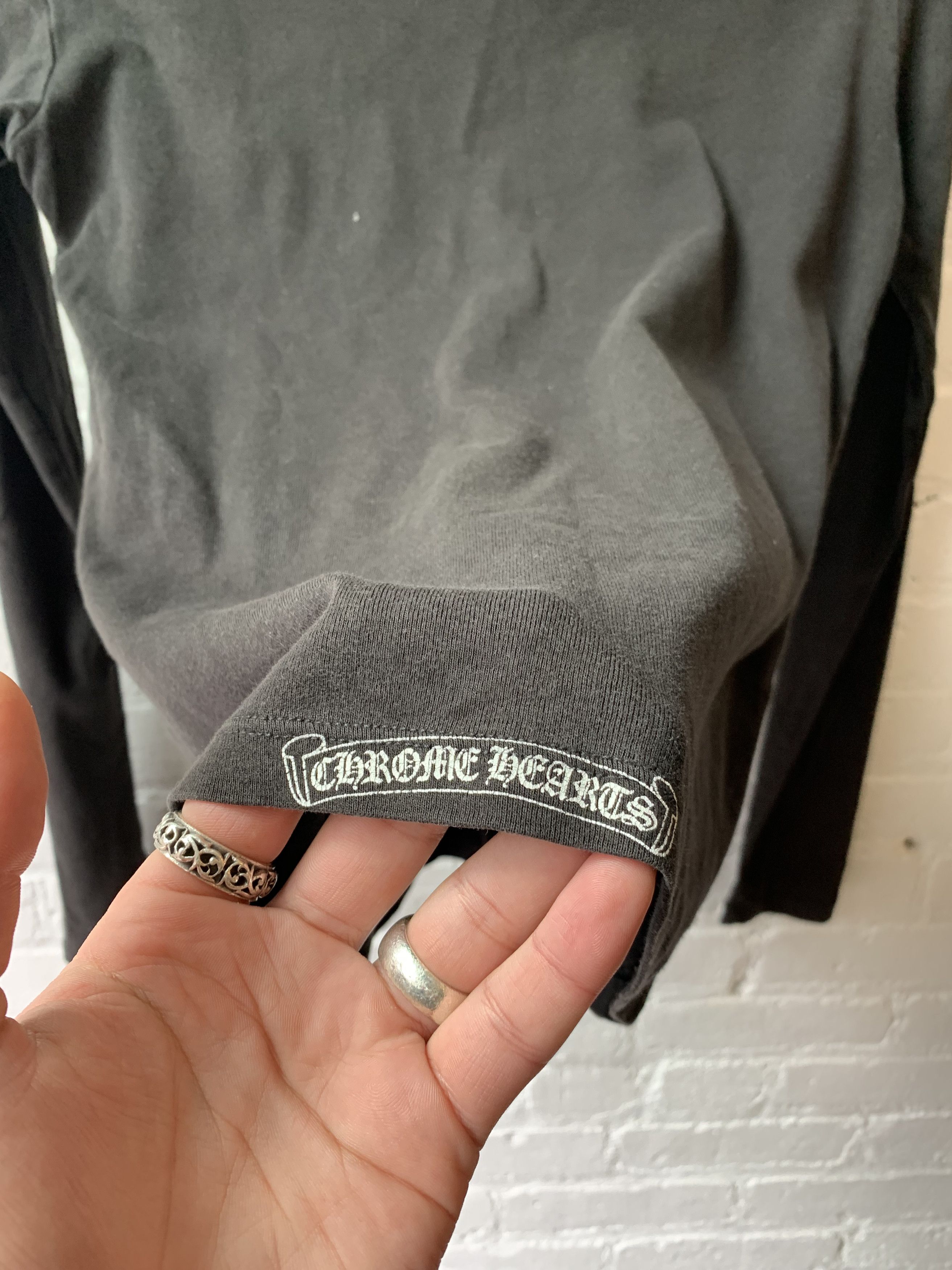 Chrome Hearts × Vintage Vintage Chrome Hearts Flooded Cross Sleeves LS Tee Sz XXS Size US XXS / EU 40 - 3 Thumbnail