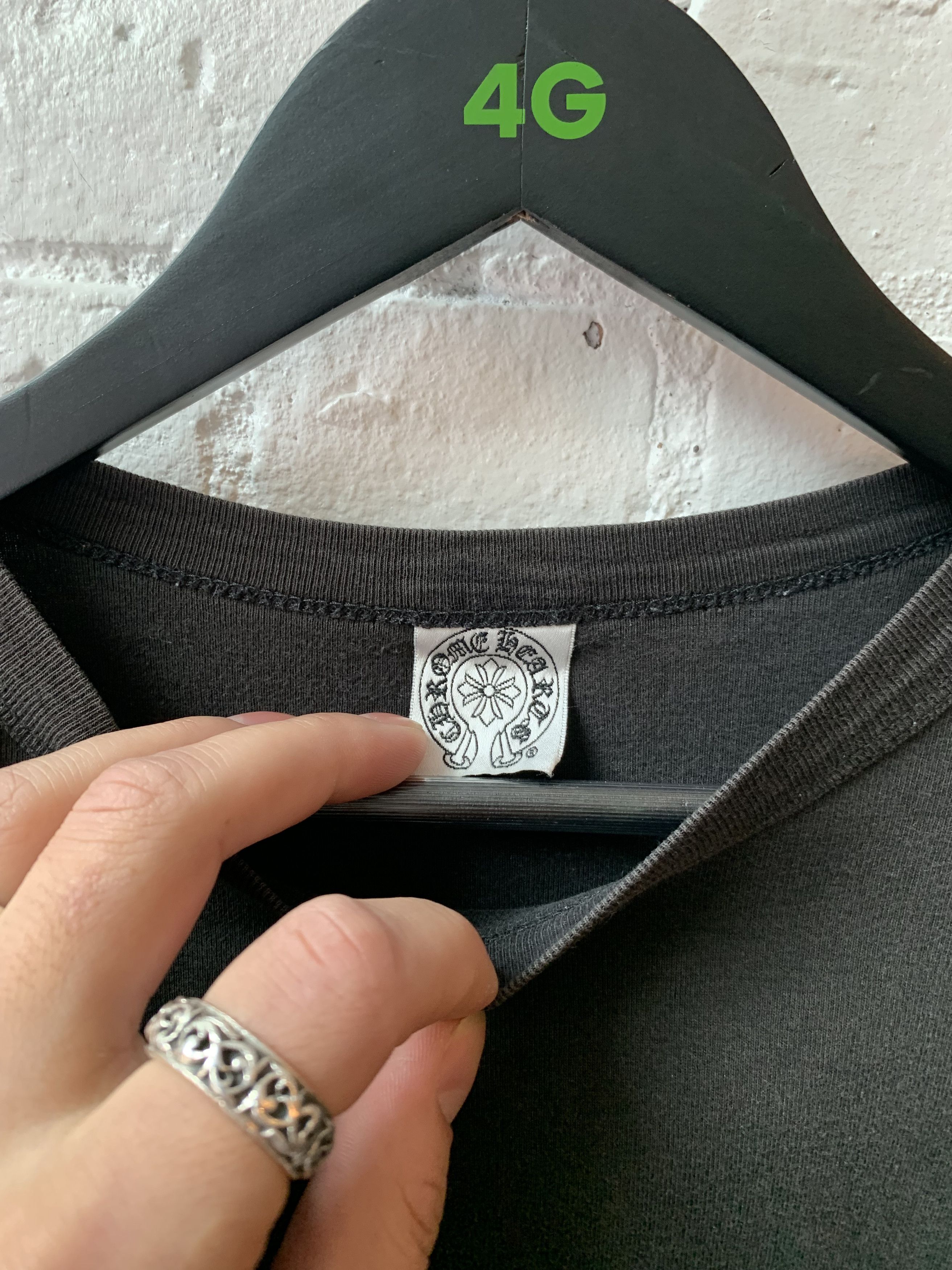 Chrome Hearts × Vintage Vintage Chrome Hearts Flooded Cross Sleeves LS Tee Sz XXS Size US XXS / EU 40 - 4 Thumbnail