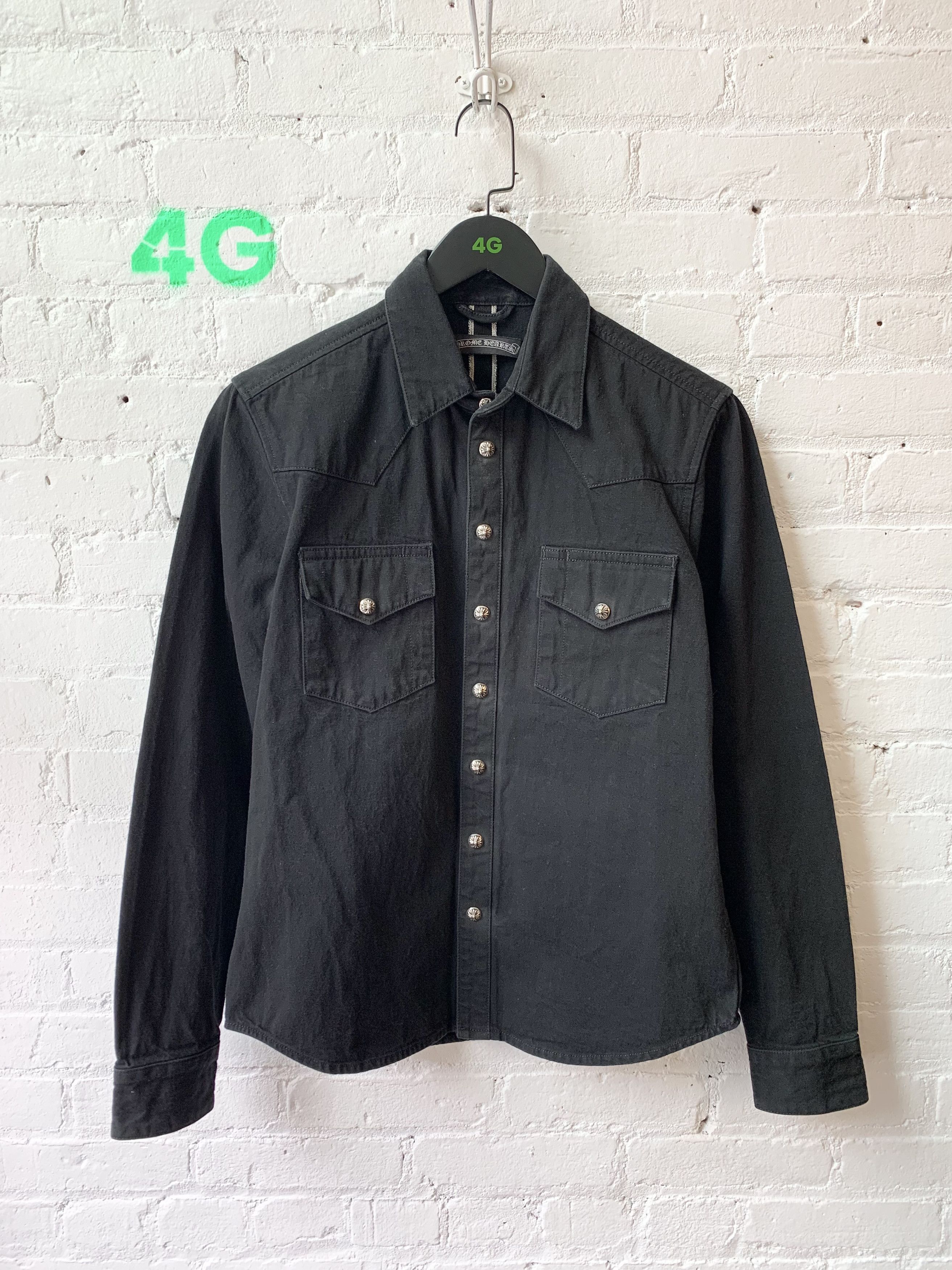 Chrome Hearts Cross Patch Workman's Button Up Sz M